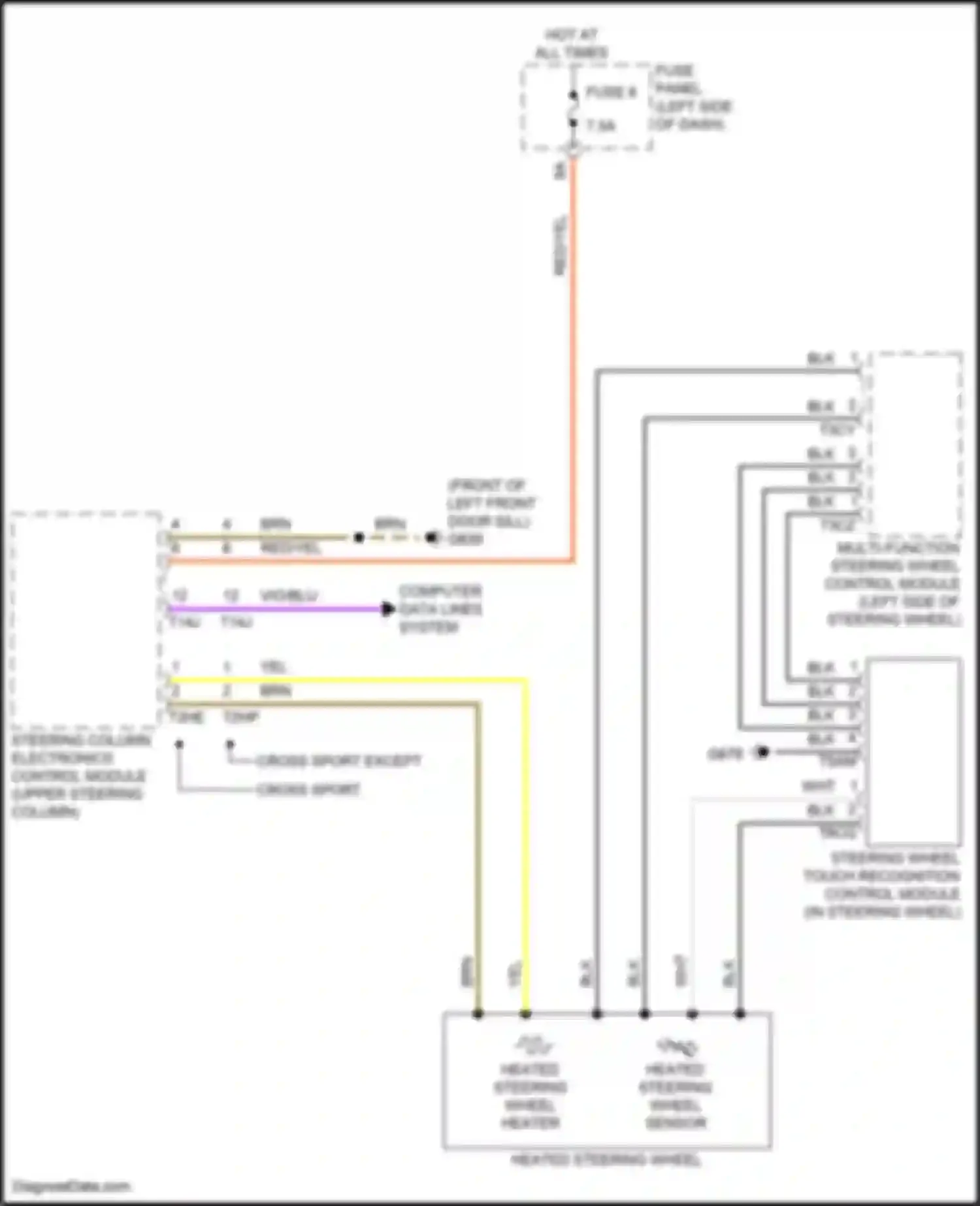 Wiring diagram steering column electronics control module for Volkswagen Teramont I facelift (2021-2024) (2 of 18)