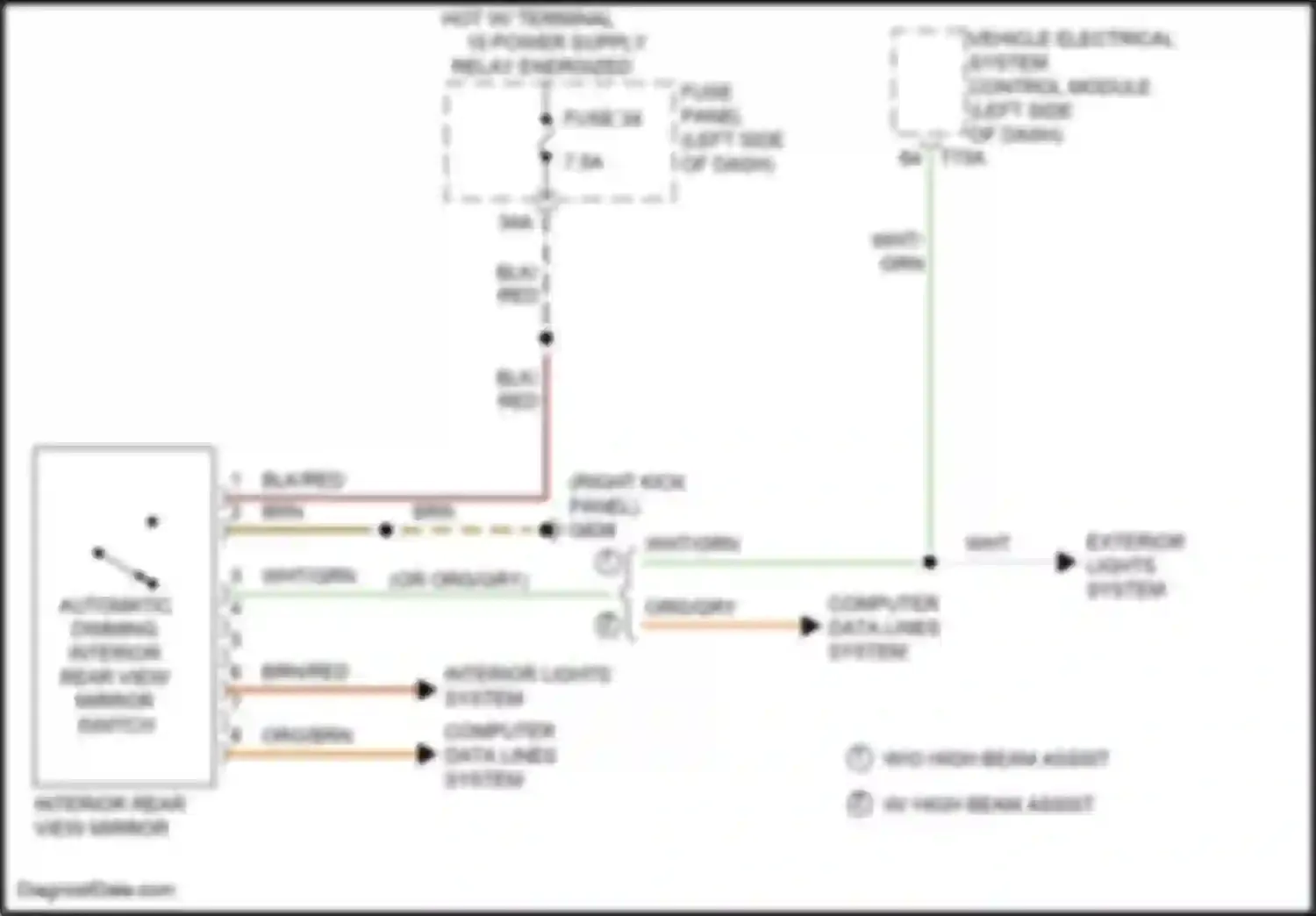 Teramont Volkswagen I (2017-2021): Automatic day/night mirror circuit