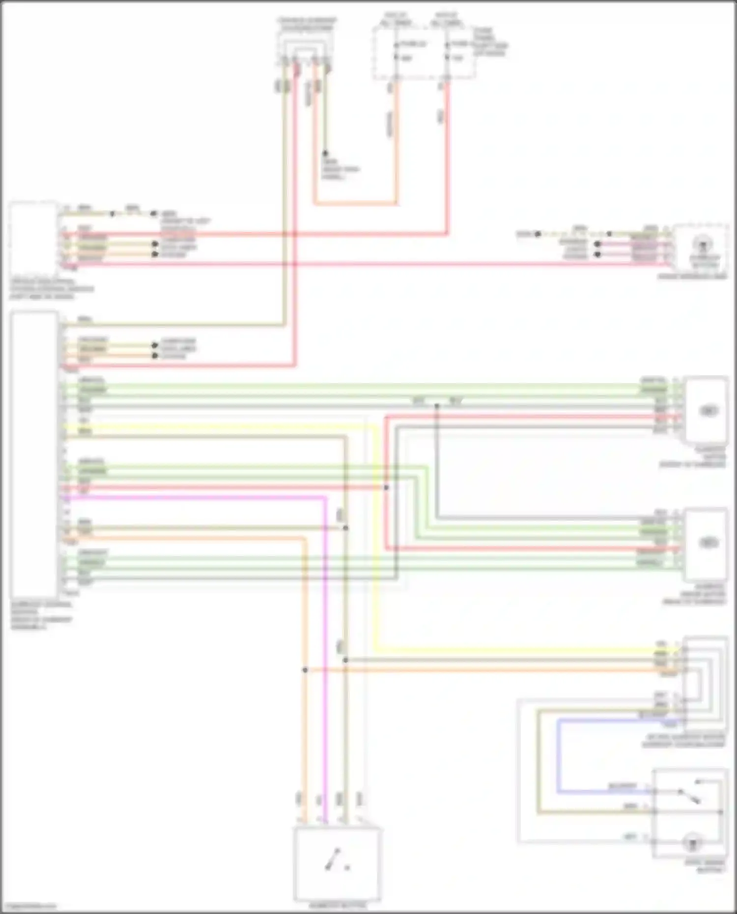Wiring diagram can bus sunroof coupling point for Volkswagen Teramont I (2017-2021) (4 of 4)
