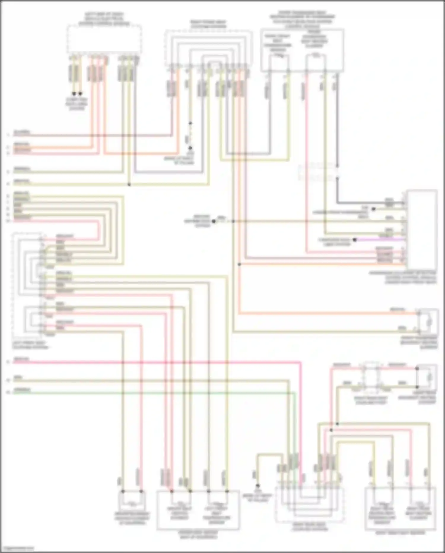 Wiring diagram driver backrest heating element for Volkswagen Teramont I (2017-2021) (2 of 2)