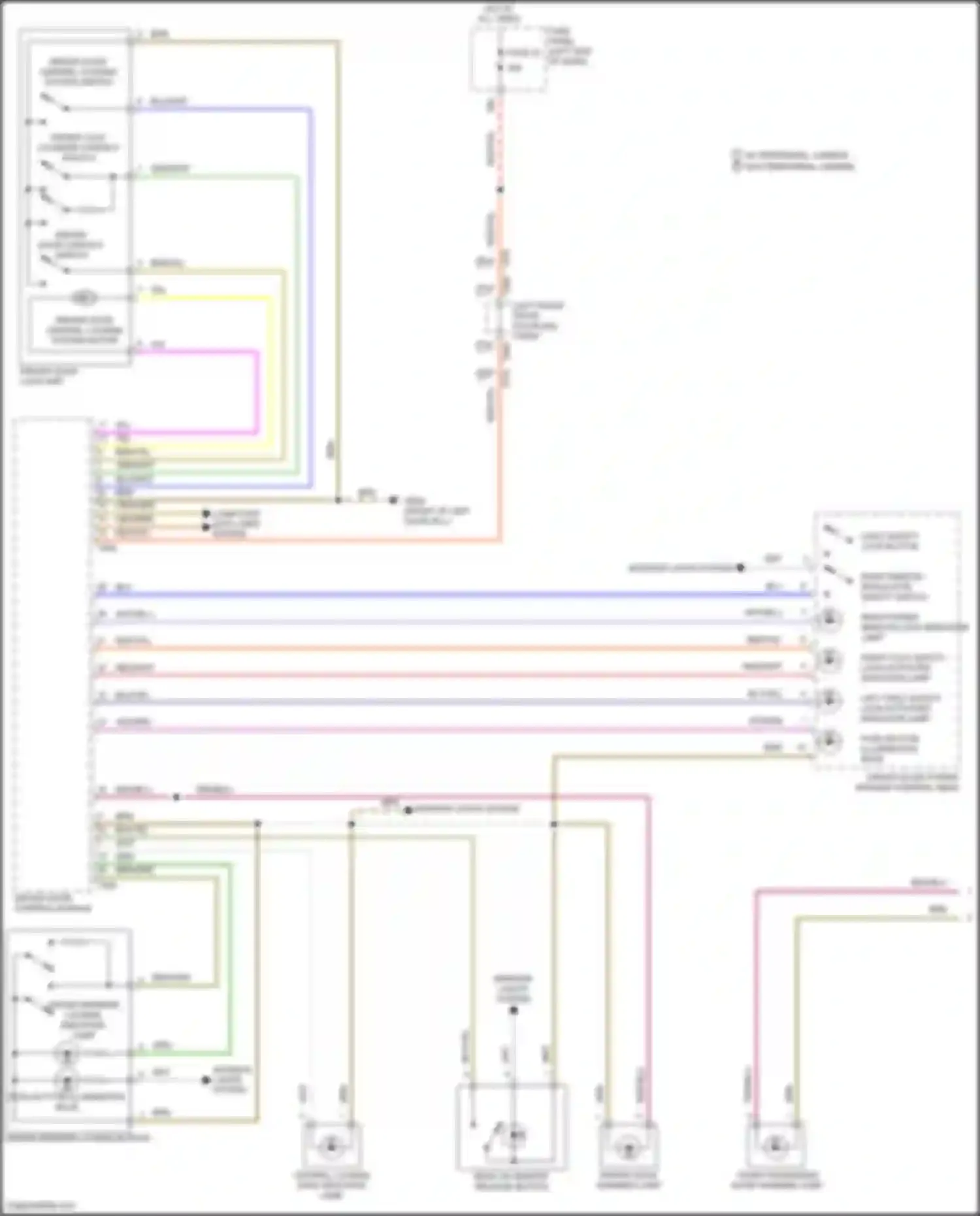 Wiring diagram driver interior locking button for Volkswagen Teramont I (2017-2021) (2 of 5)