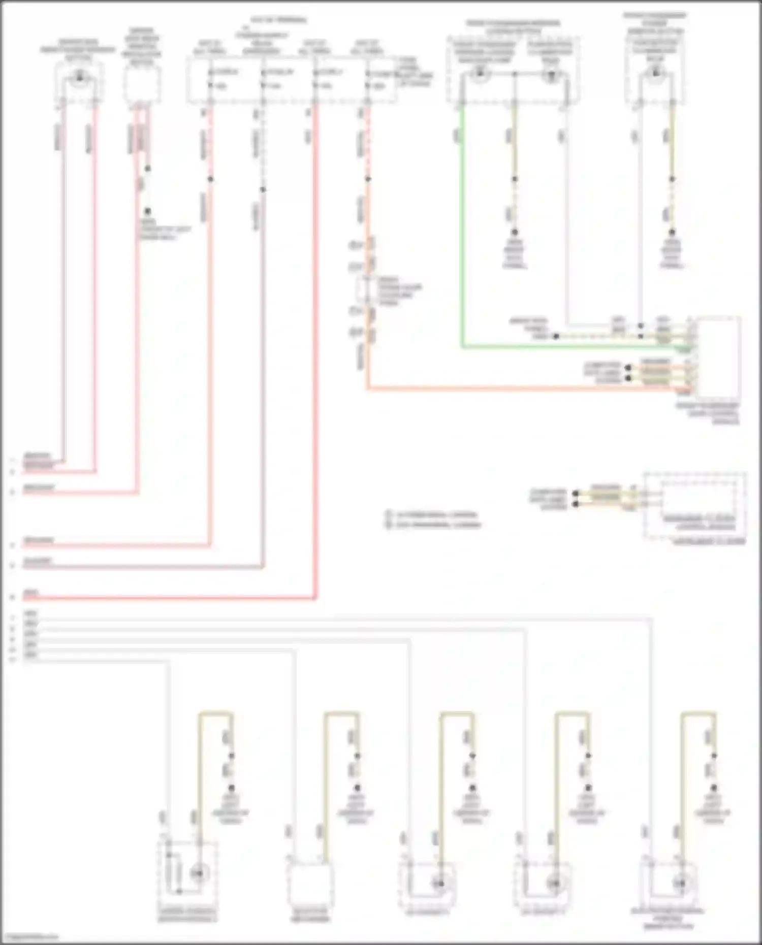 Wiring diagram front passenger interior locking button for Volkswagen Teramont I (2017-2021) (3 of 3)