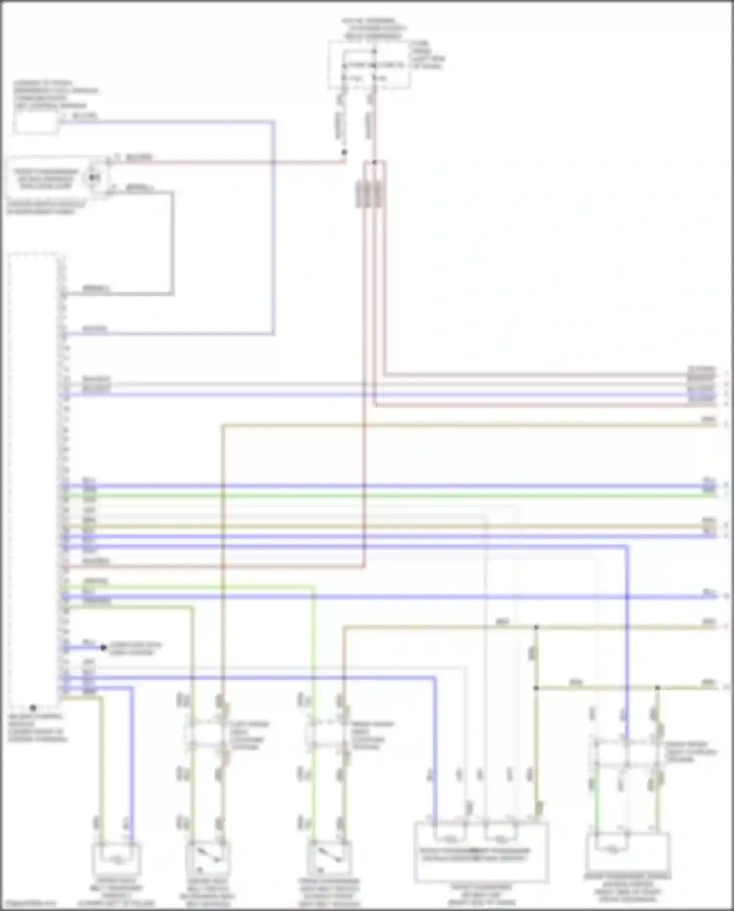Wiring diagram front passenger's air bag disabled indicator lamp for Volkswagen Teramont I (2017-2021) (1 of 1)