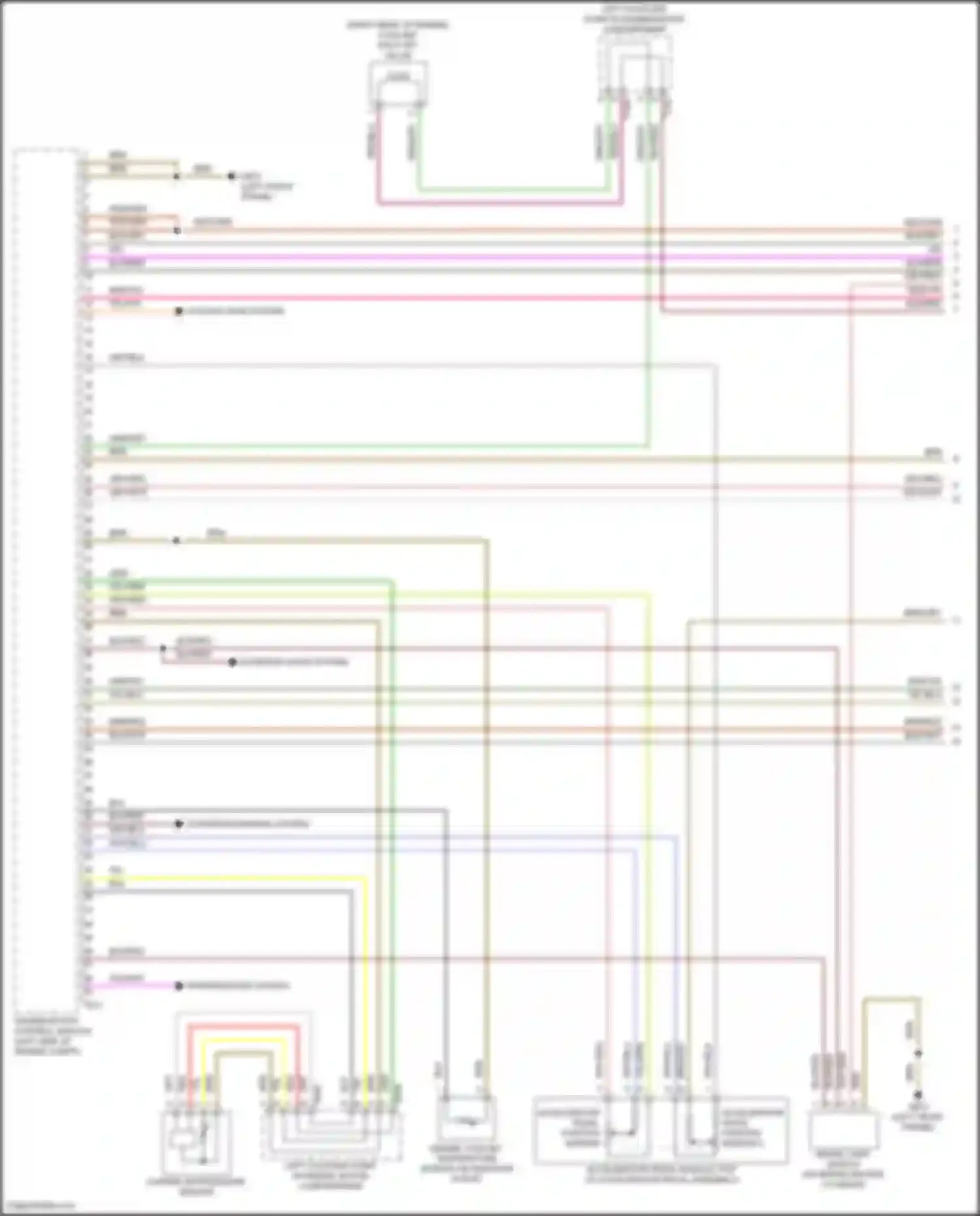 Wiring diagram left coupling point in engine/ motor compartment for Volkswagen Teramont I (2017-2021) (2 of 3)