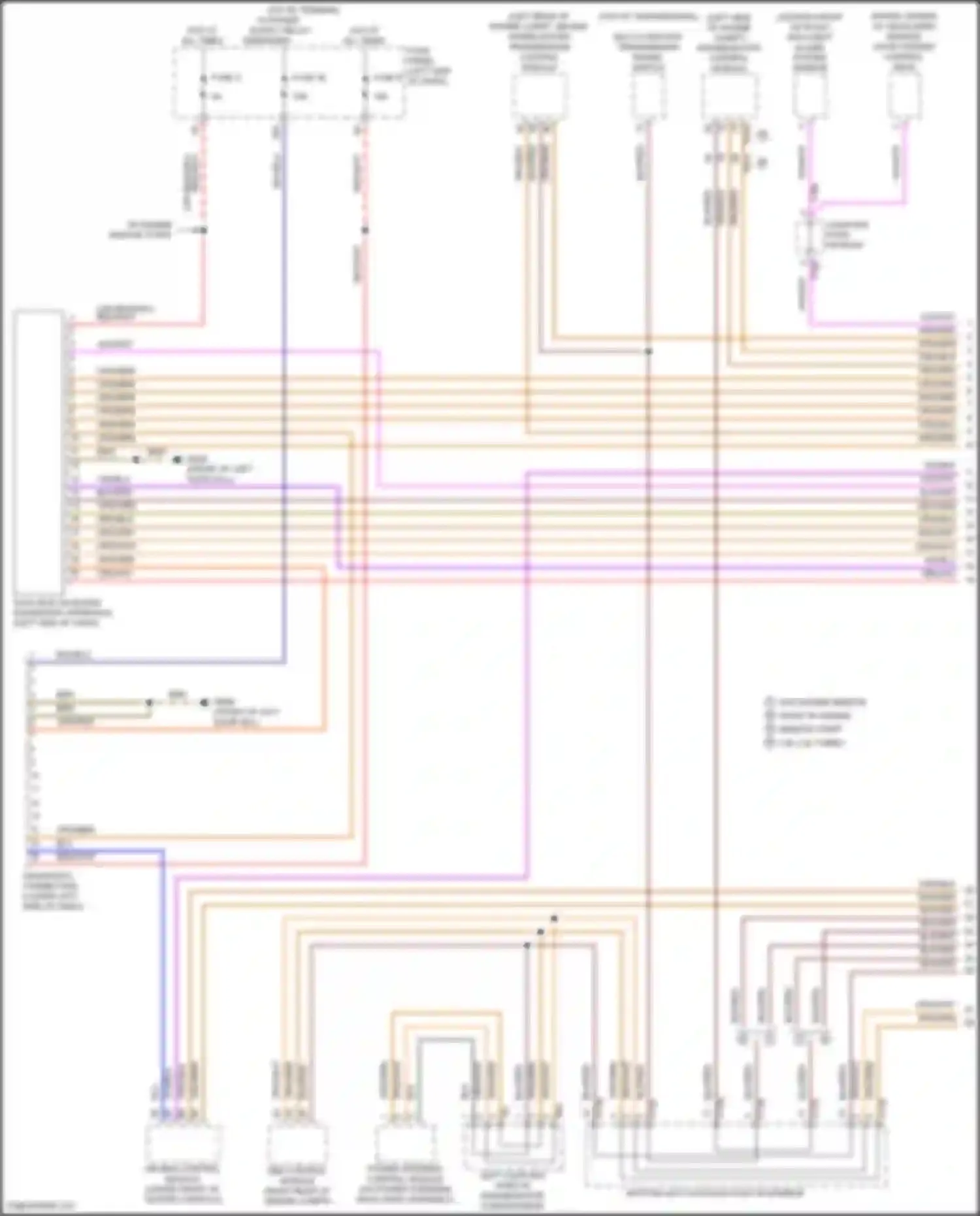 Wiring diagram left coupling point in engine/motor compartment for Volkswagen Teramont I (2017-2021) (3 of 14)