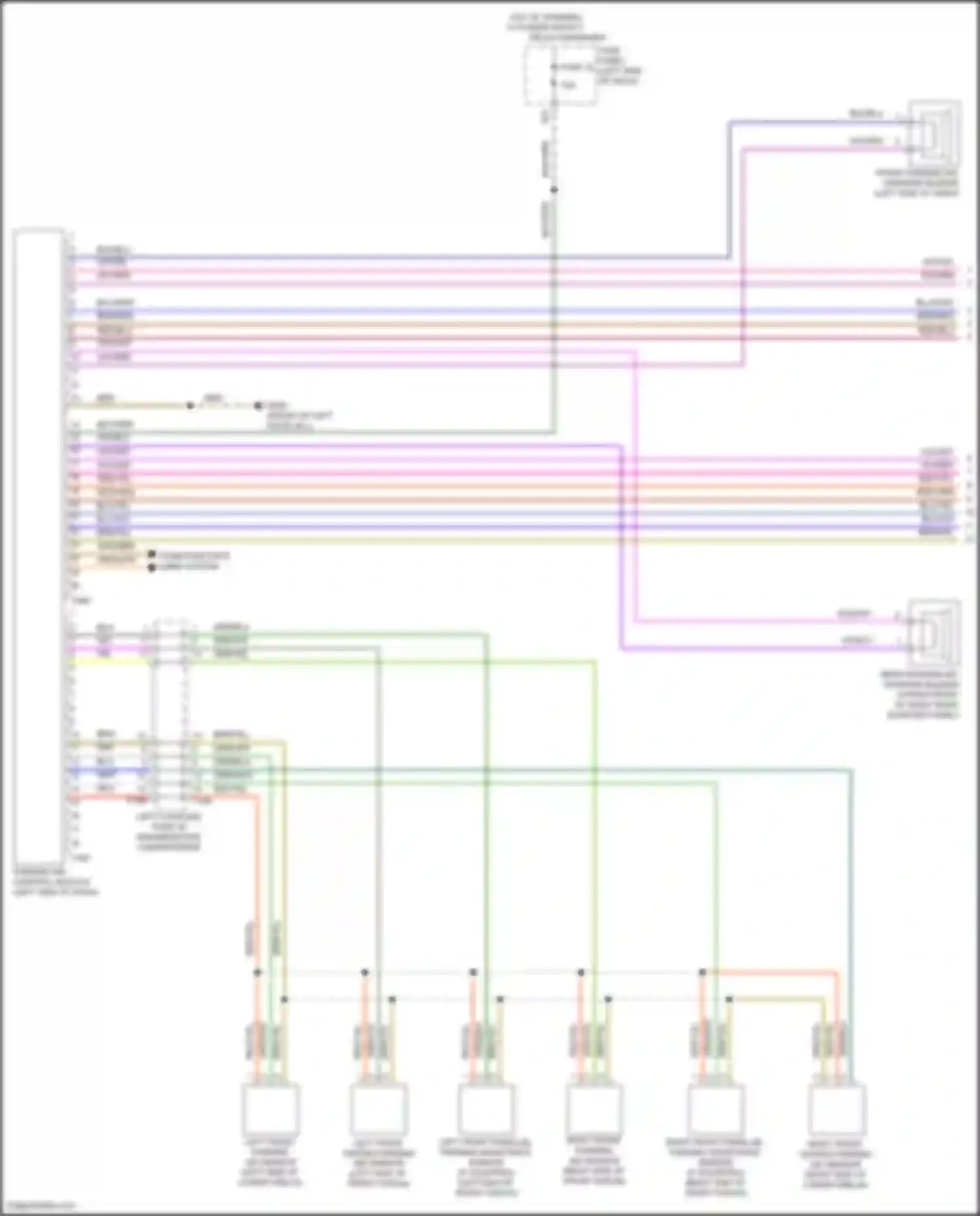 Wiring diagram left front center parking aid sensor for Volkswagen Teramont I (2017-2021) (1 of 1)