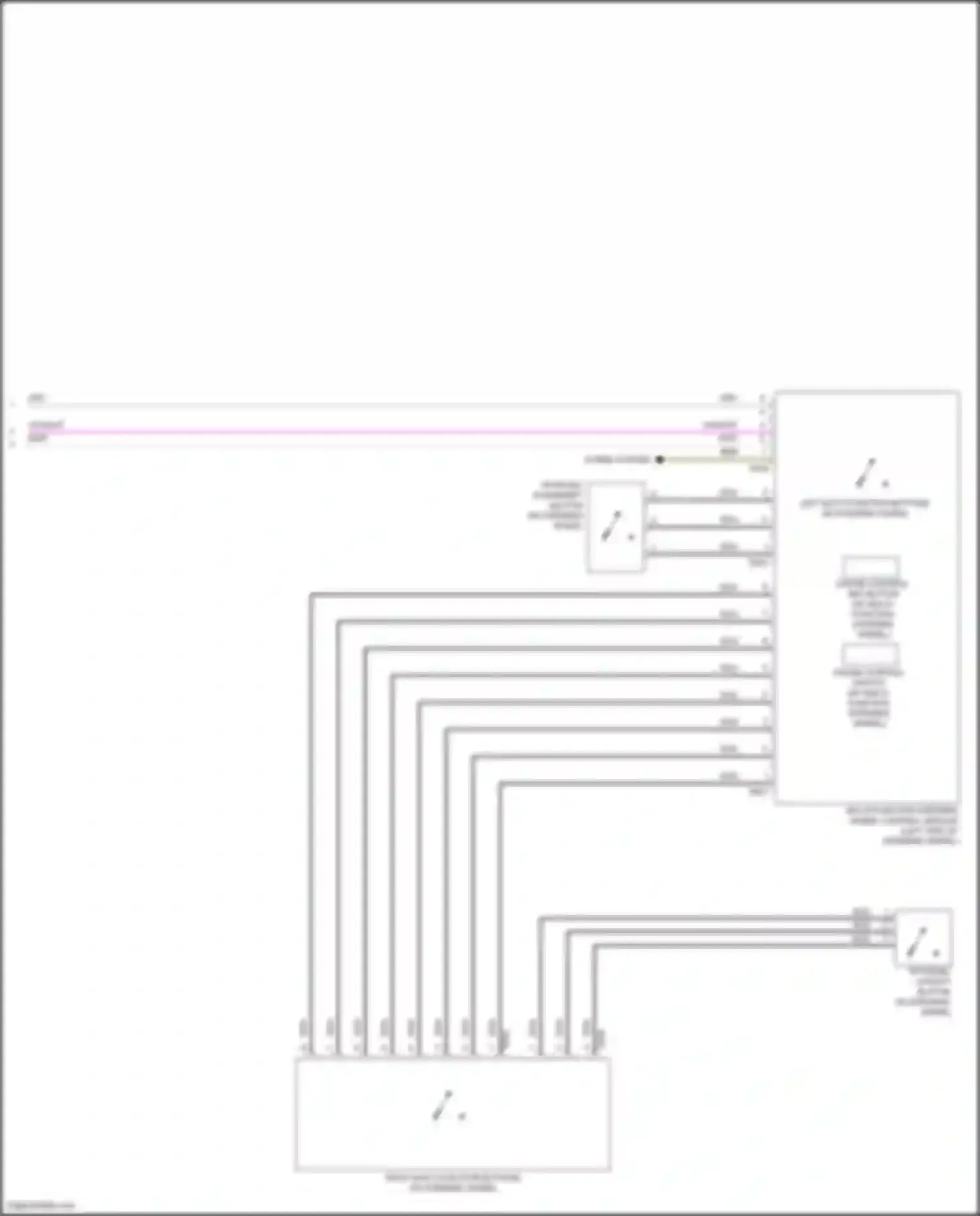 Wiring diagram left multi-function buttons on steering wheel for Volkswagen Teramont I (2017-2021) (3 of 3)