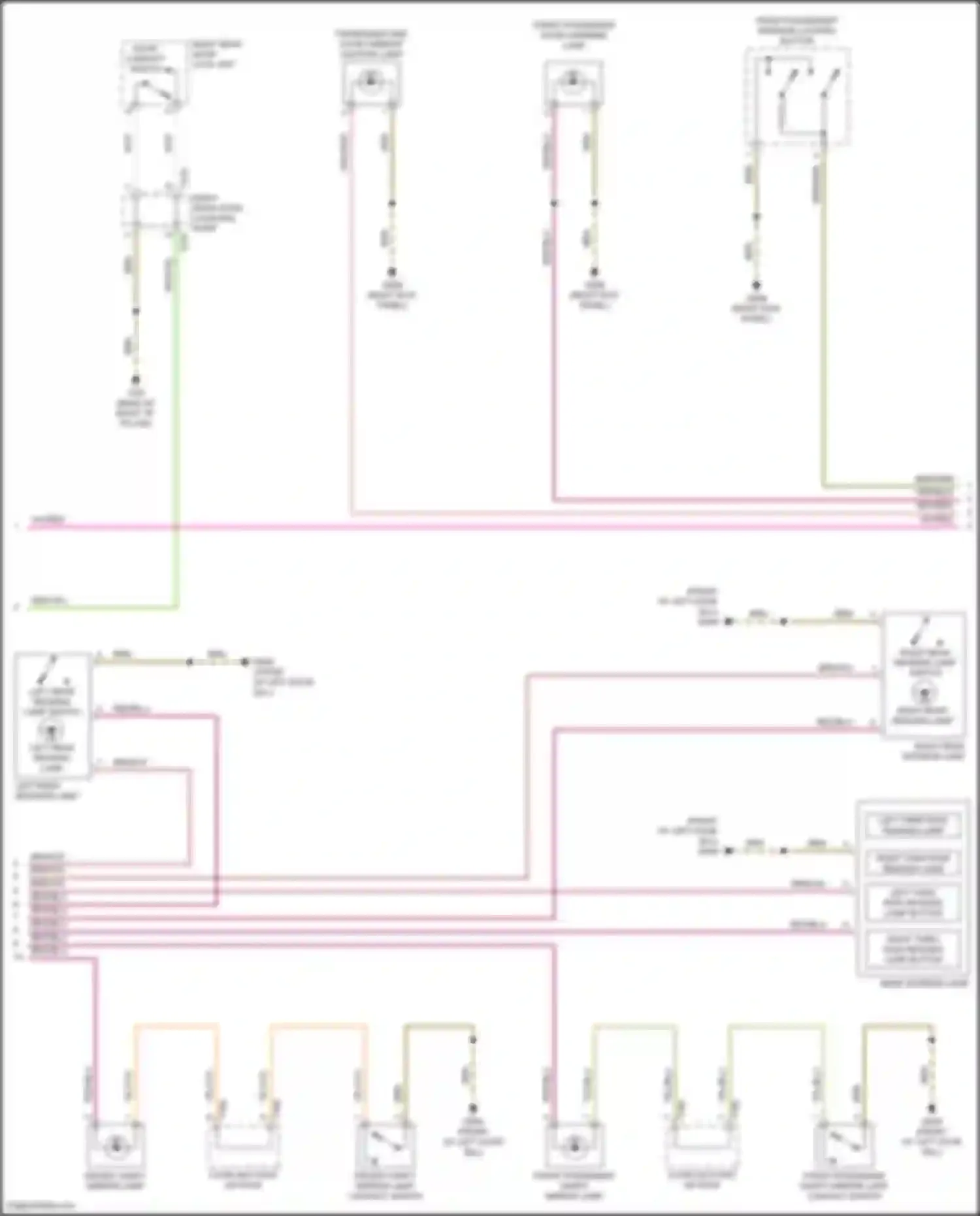 Wiring diagram left third row reading lamp for Volkswagen Teramont I (2017-2021) (1 of 1)