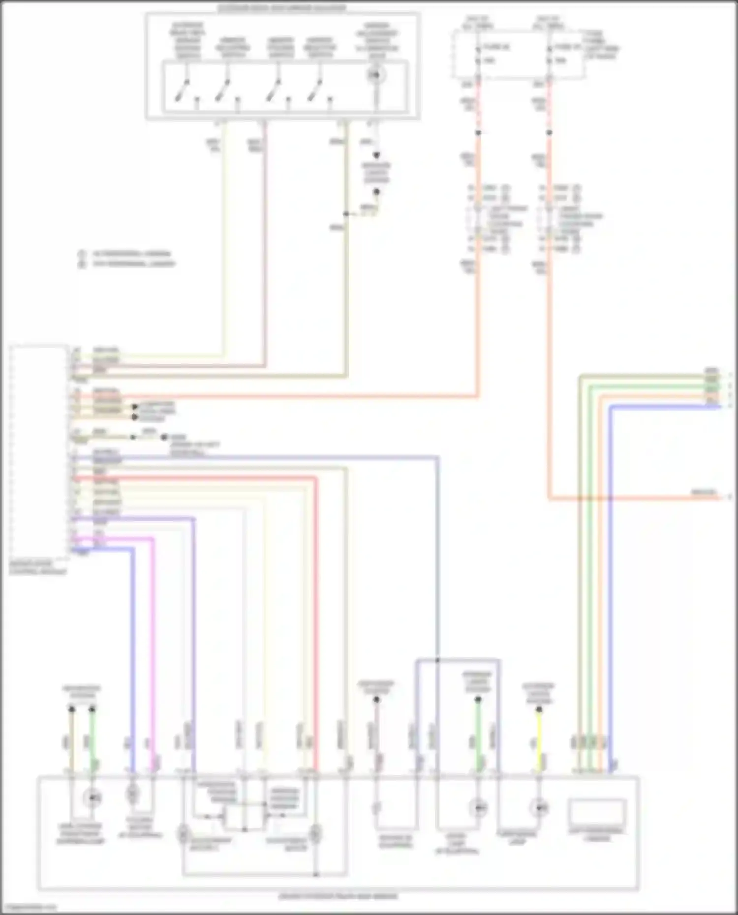 Wiring diagram mirror adjustment switch illumination bulb for Volkswagen Teramont I (2017-2021) (2 of 3)