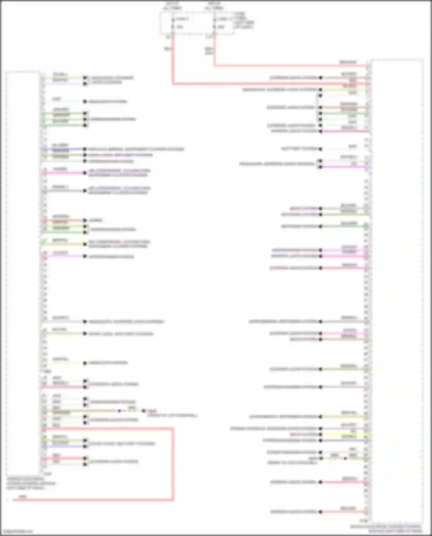 Wiring diagram power windows system for Volkswagen Teramont I (2017-2021) (1 of 1)