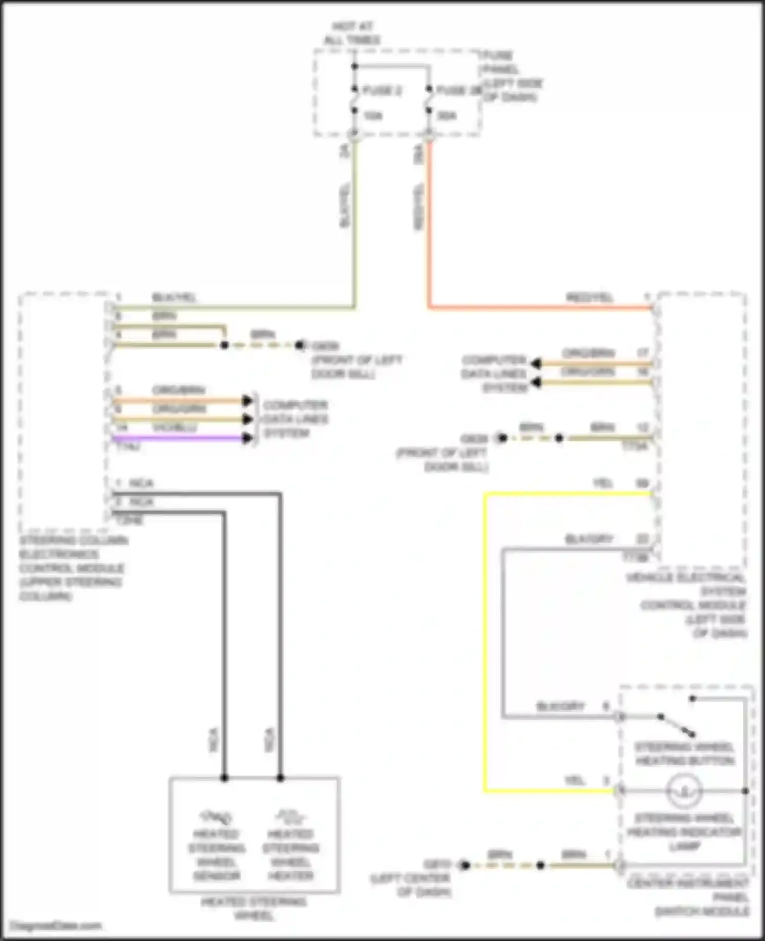 Wiring diagram steering column electronics control module for Volkswagen Teramont I (2017-2021) (6 of 16)