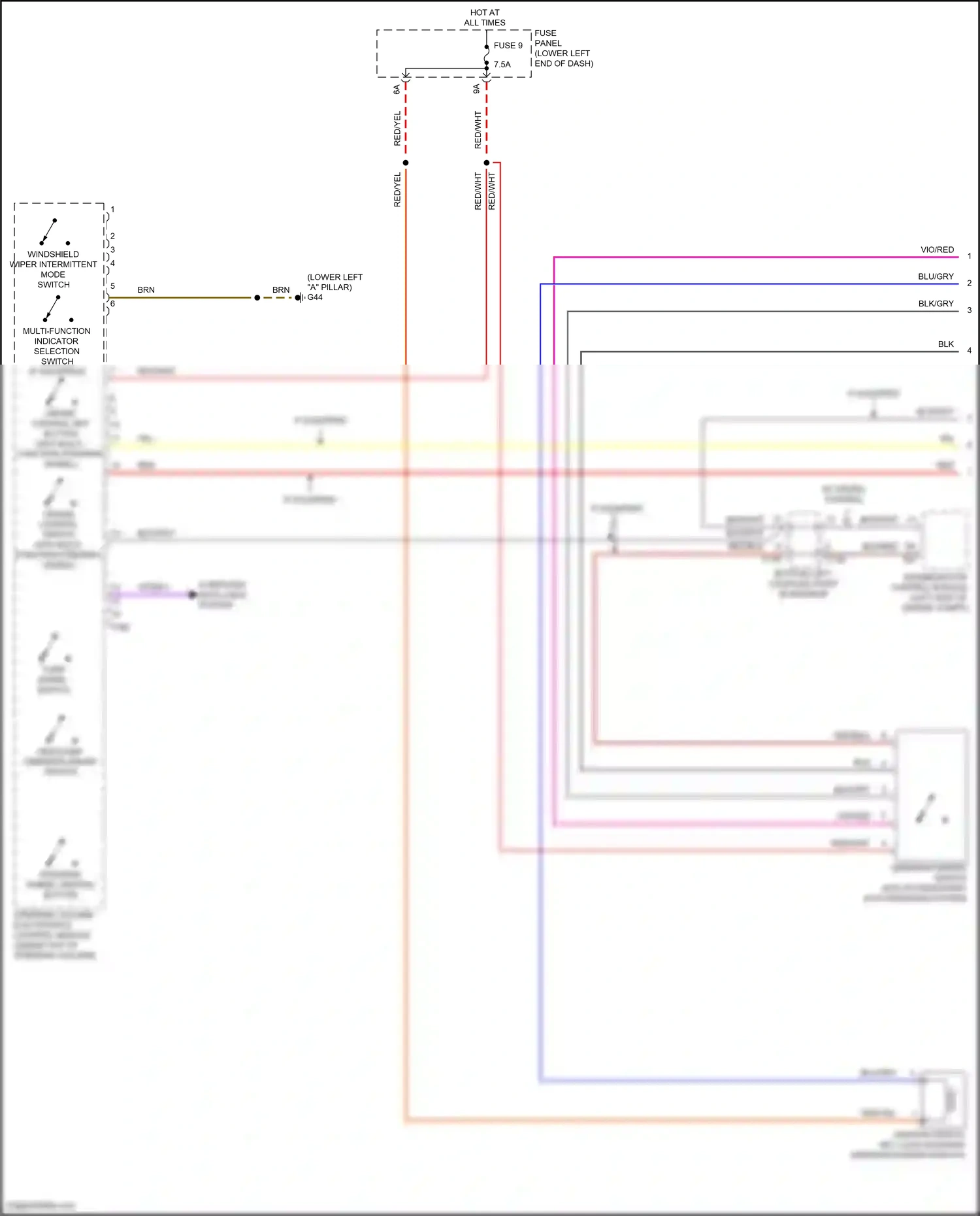 Volkswagen Tiguan X II facelift (2020-2024) multi-function indicator selection switch wiring diagram  (1 of 2)