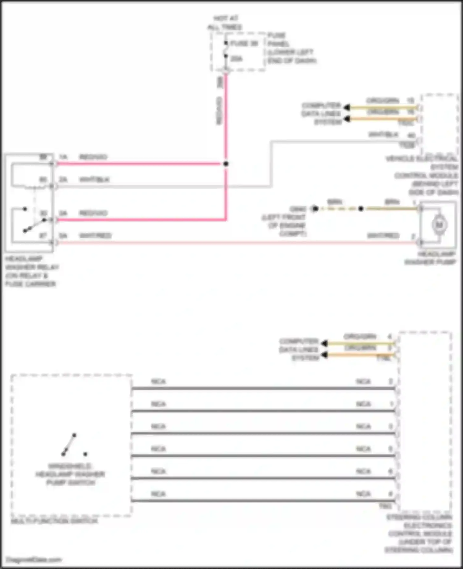 Tiguan Volkswagen I facelift (2011-2019): Headlamp washer circuit