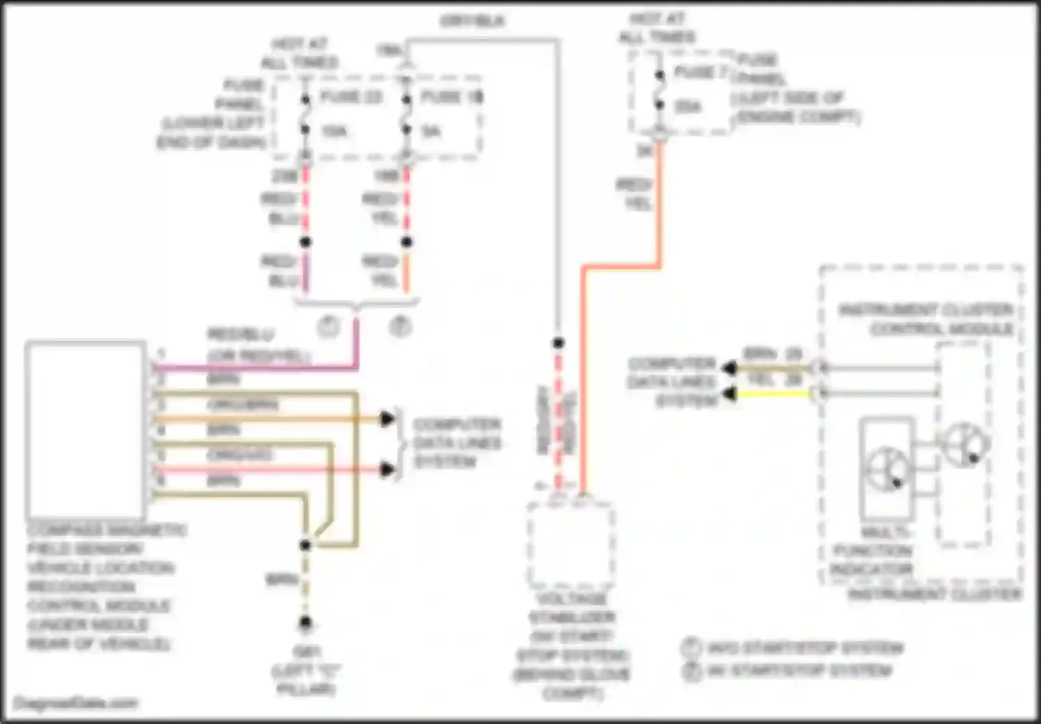 Wiring diagram computer data lines system for Volkswagen Tiguan I facelift (2011-2019) (3 of 79)