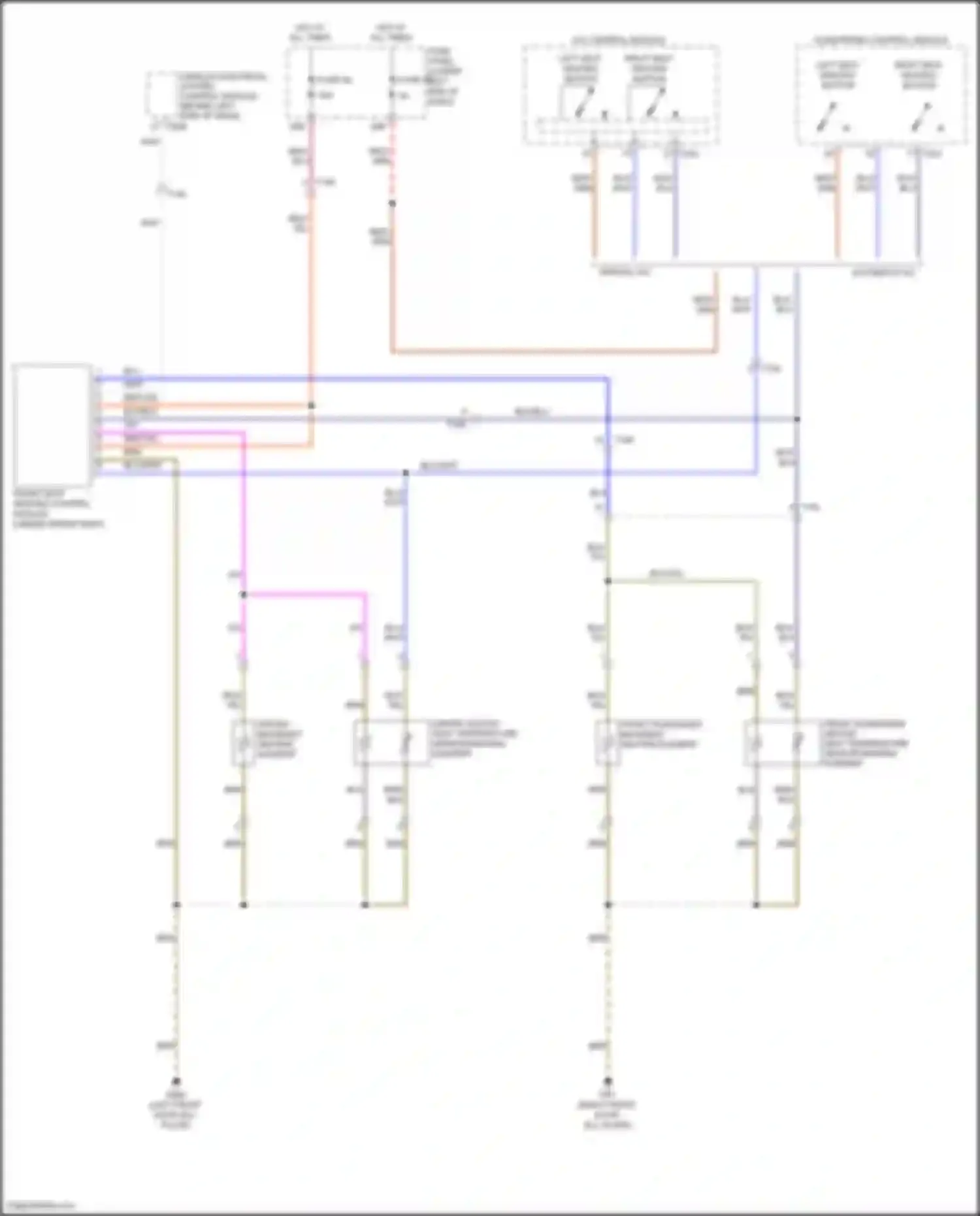 Wiring diagram driver backrest heating element for Volkswagen Tiguan I facelift (2011-2019) (2 of 2)