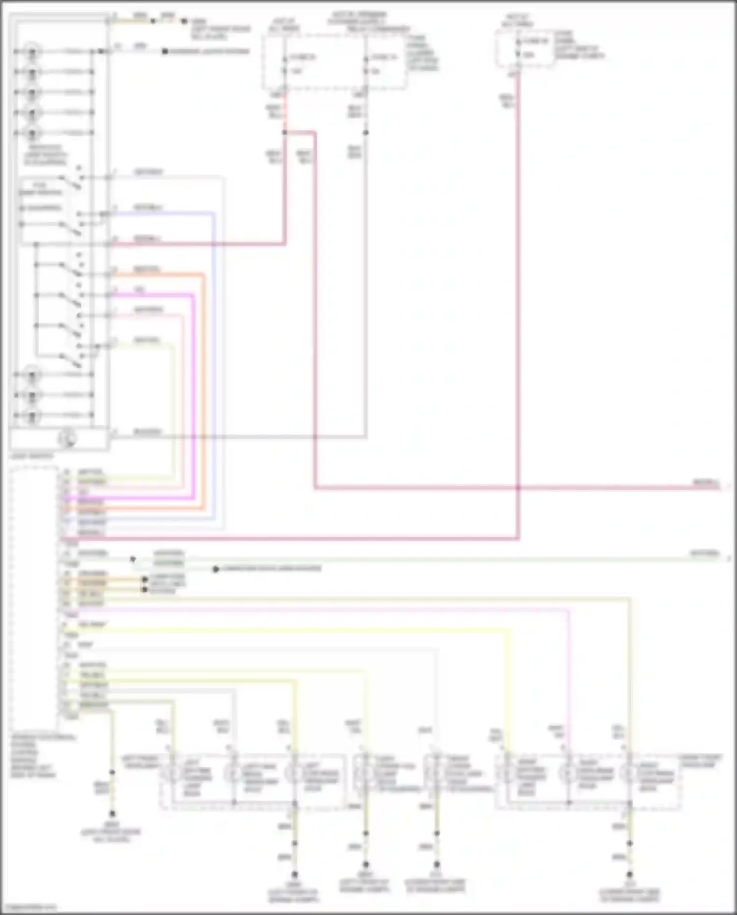 Wiring diagram left daytime running lamp bulb for Volkswagen Tiguan I facelift (2011-2019) (1 of 1)