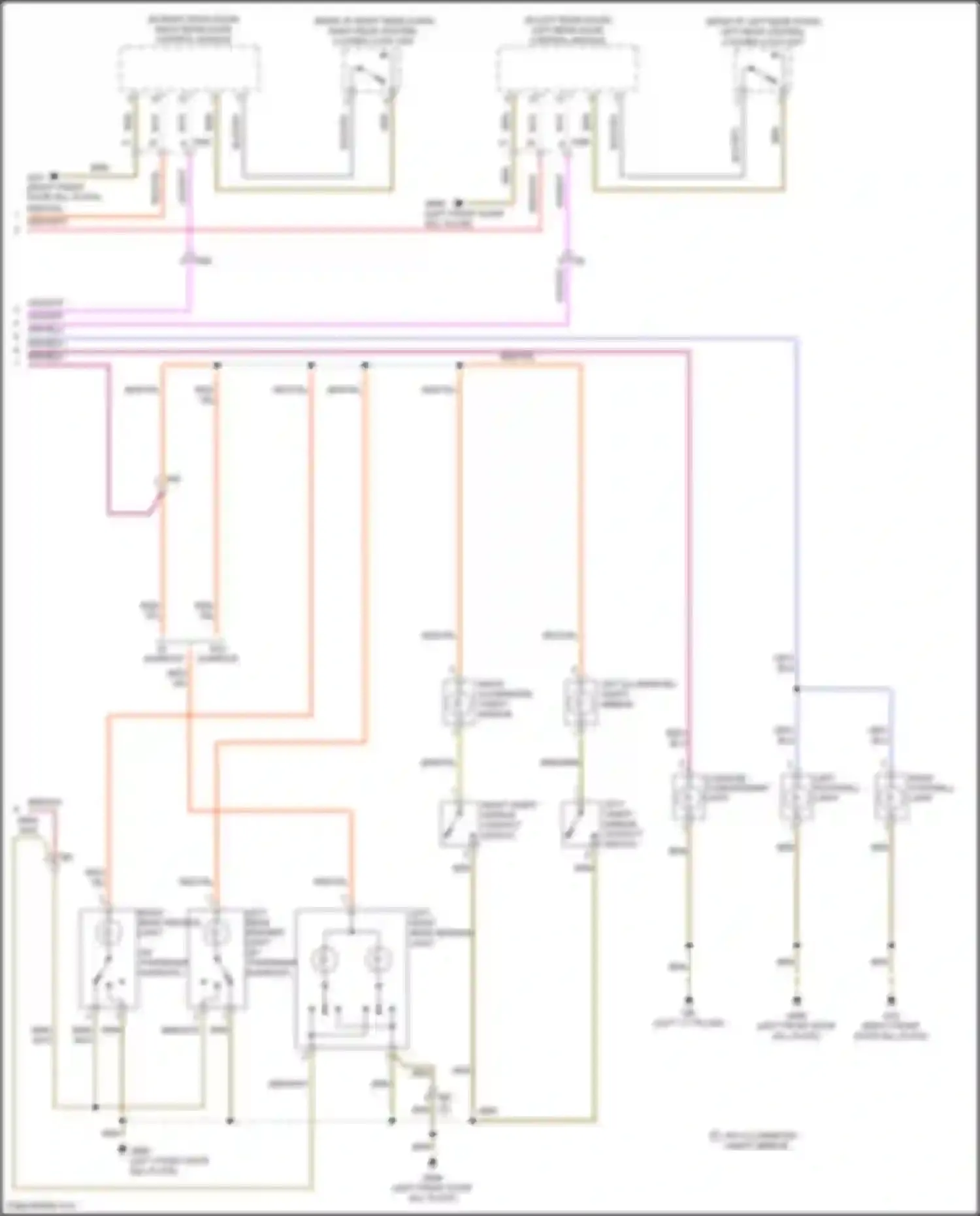 Wiring diagram left rear central locking lock unit for Volkswagen Tiguan I facelift (2011-2019) (1 of 2)
