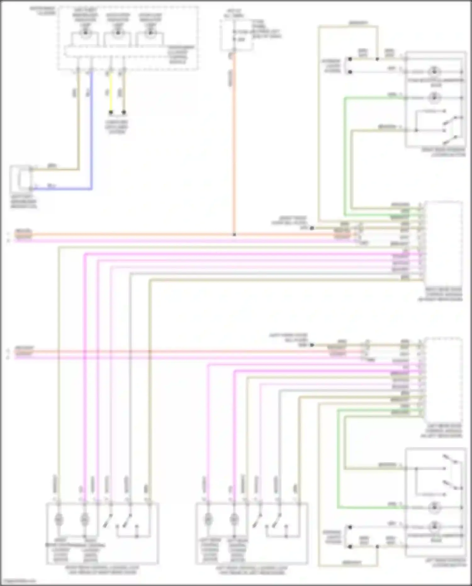 Wiring diagram push button illumination bulb for Volkswagen Tiguan I facelift (2011-2019) (1 of 2)