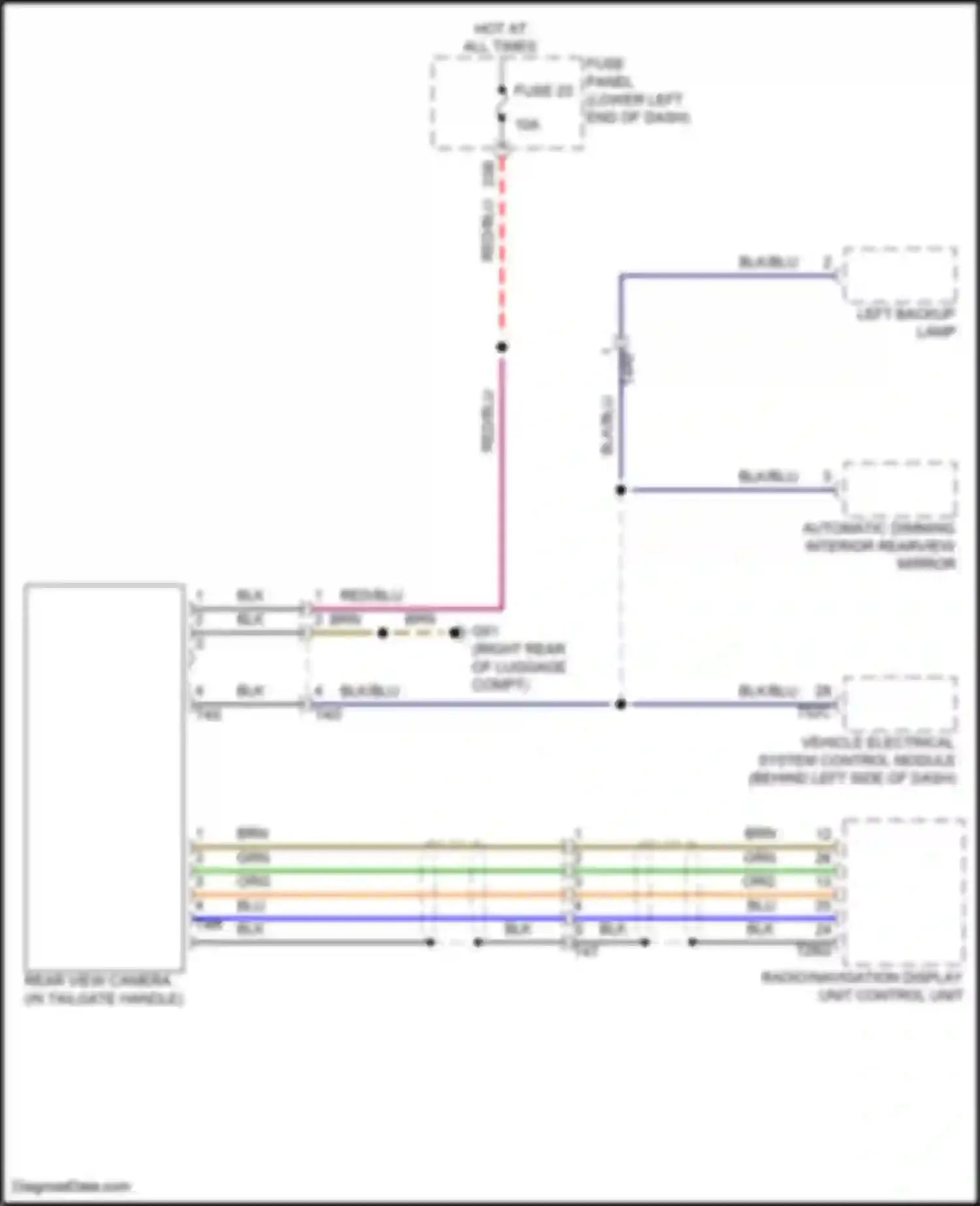 Wiring diagram radio/navigation display unit control unit for Volkswagen Tiguan I facelift (2011-2019) (1 of 1)