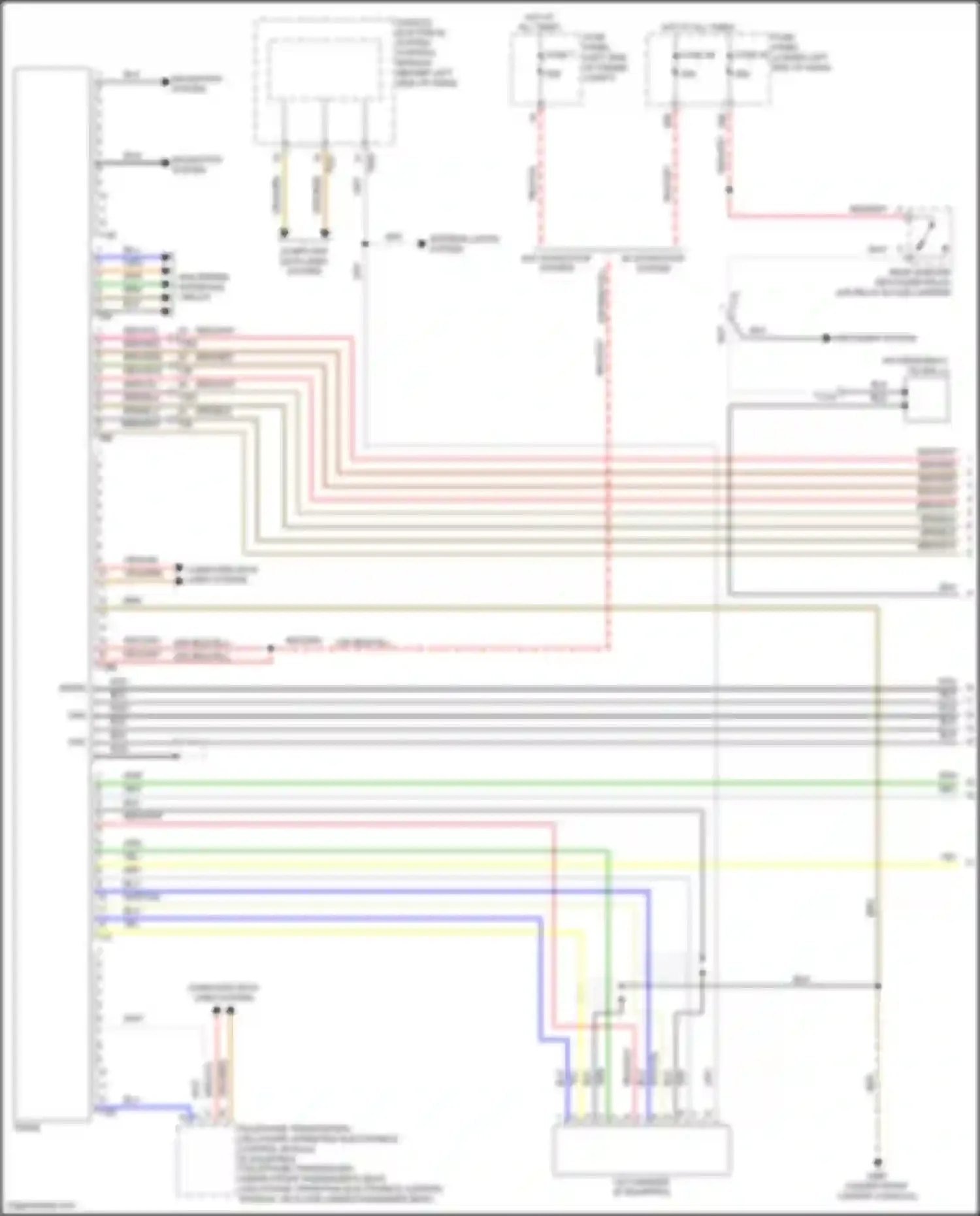 Wiring diagram telephone transceiver/ cellphone operating electronics control module for Volkswagen Tiguan I facelift (2011-2019) (3 of 3)