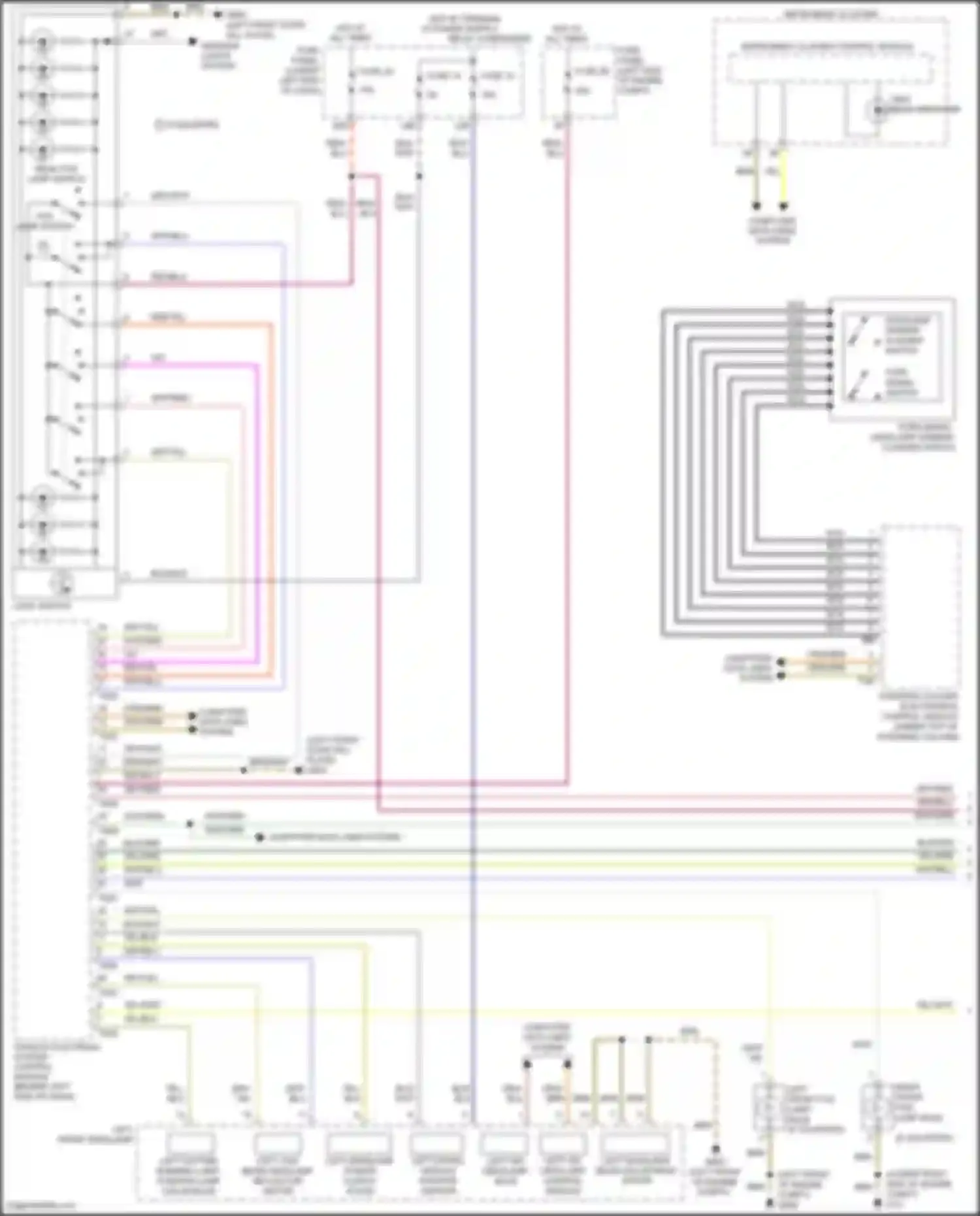 Wiring diagram turn signal, headlamp dimmer/ flasher switch for Volkswagen Tiguan I facelift (2011-2019) (1 of 2)