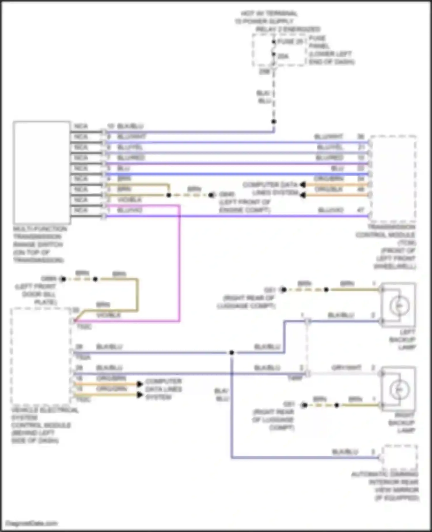 Wiring diagram vehicle electrical system control module for Volkswagen Tiguan I facelift (2011-2019) (1 of 44)