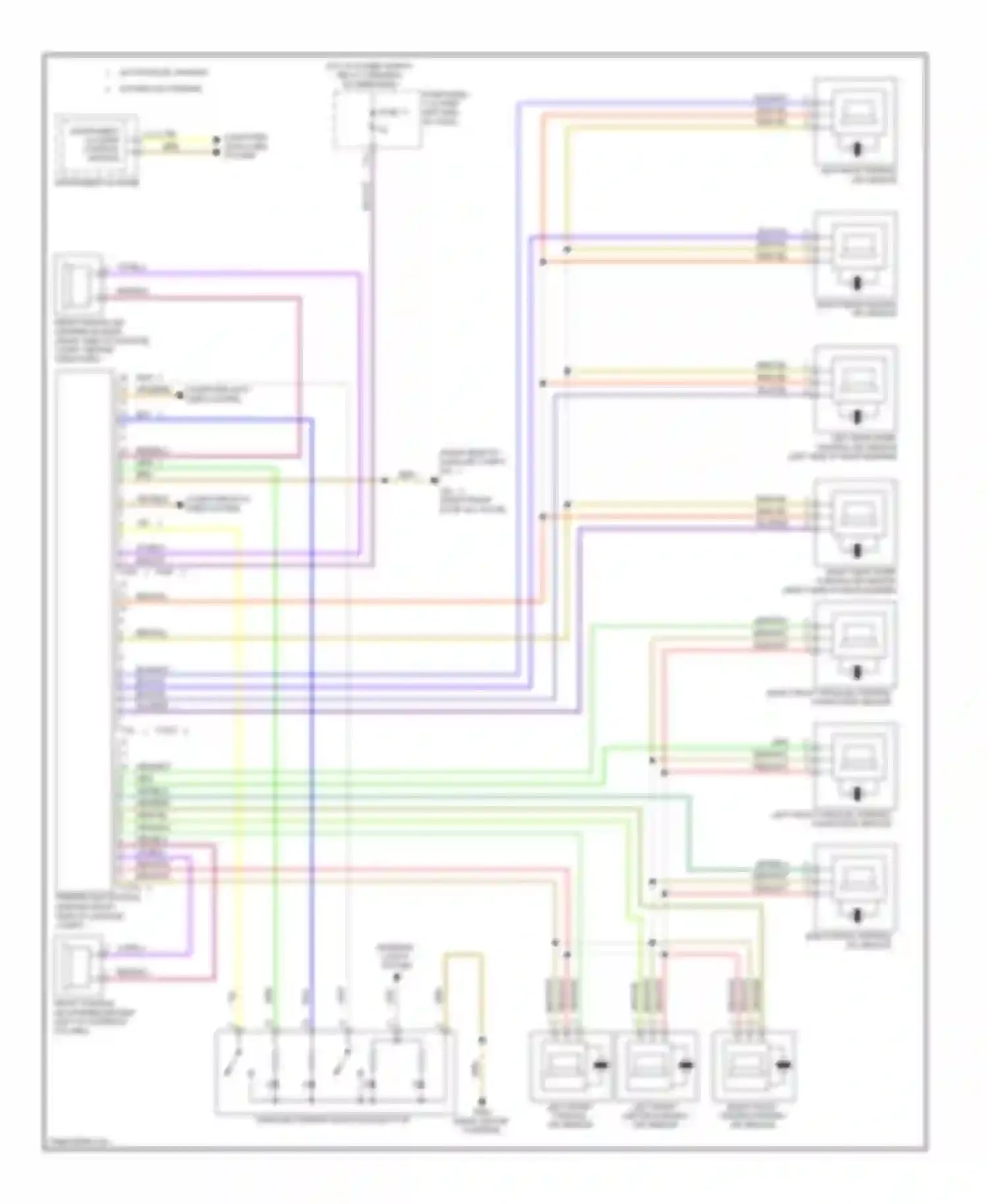Wiring diagram left front center parking aid sensor for Volkswagen Tiguan I (2007-2011) (1 of 1)