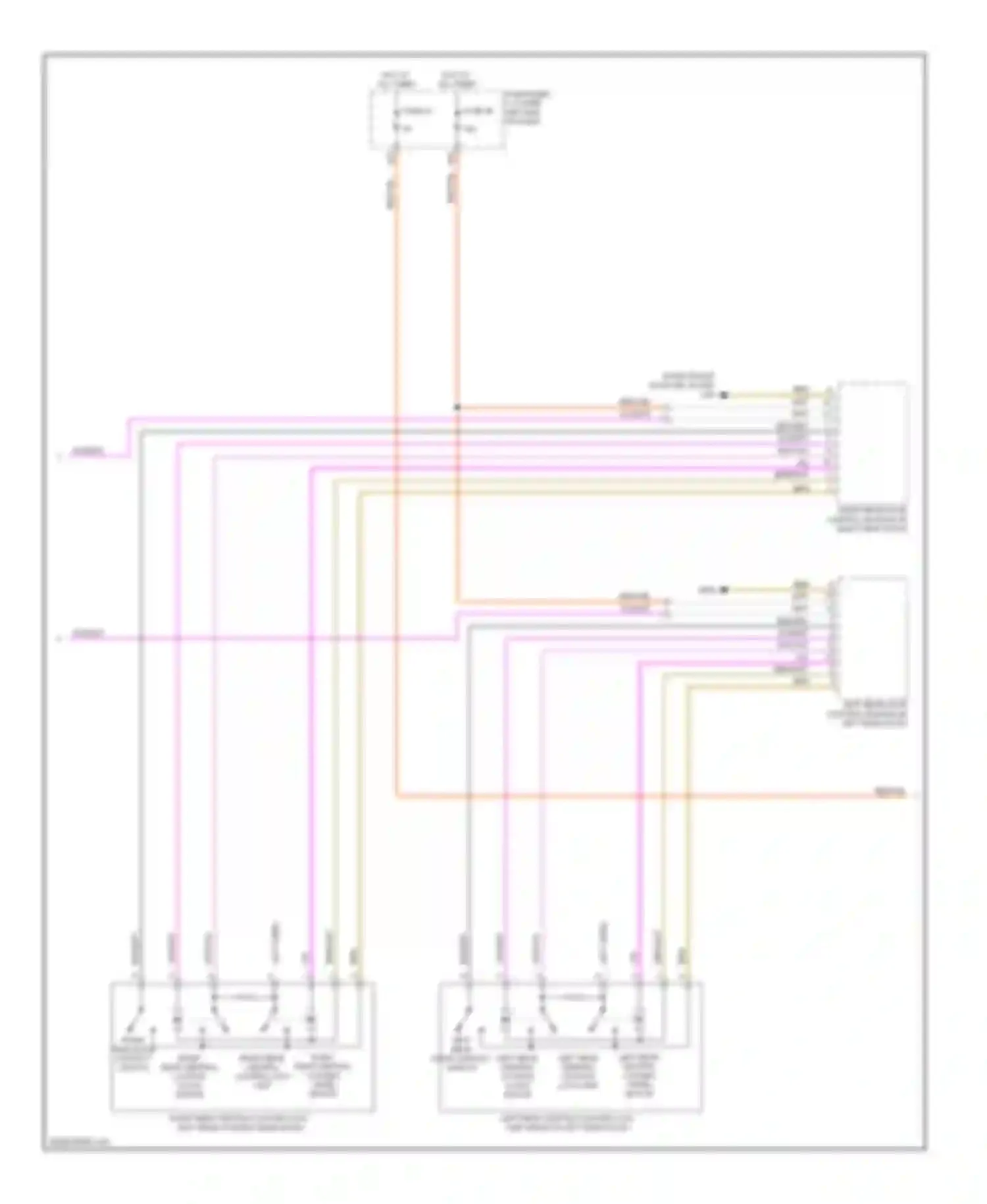 Wiring diagram left rear central locking lock unit for Volkswagen Tiguan I (2007-2011) (1 of 4)
