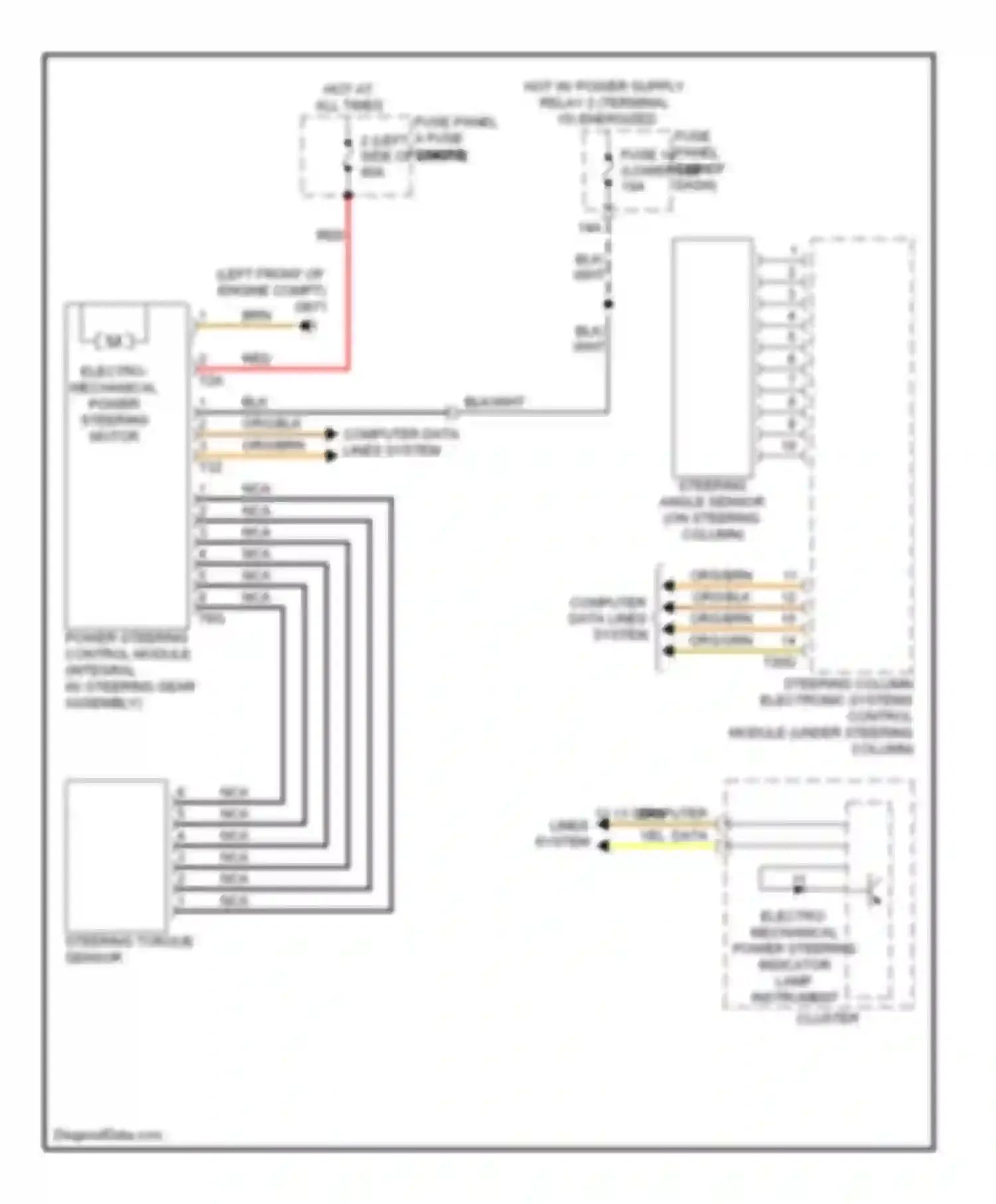 Wiring diagram steering torque sensor for Volkswagen Tiguan I (2007-2011) (1 of 1)