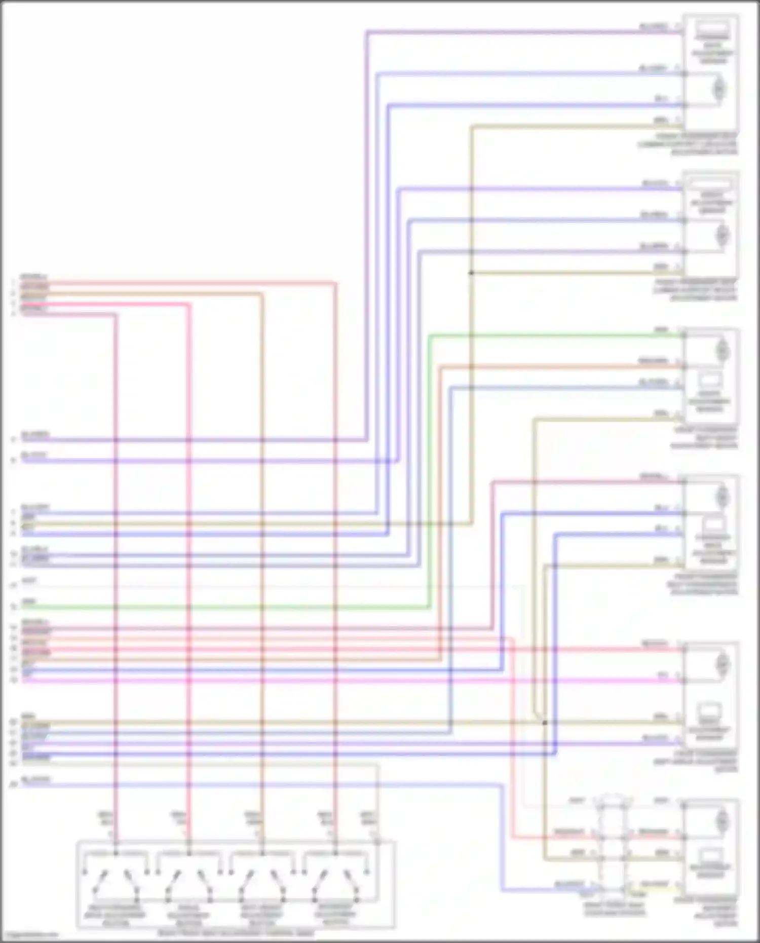 Wiring diagram backrest adjustment button for Volkswagen Tiguan II facelift (2020-2024) (3 of 3)