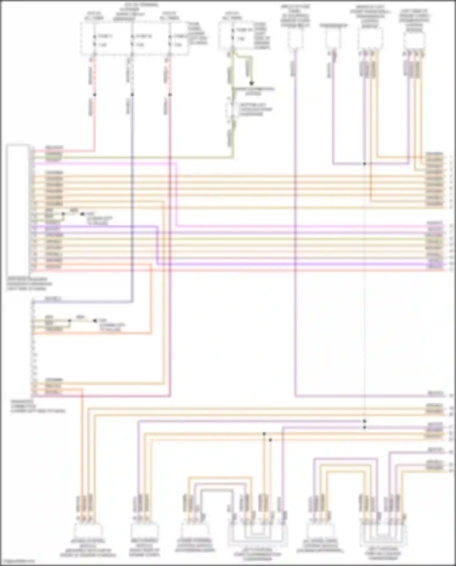 Wiring diagram bottom left coupling point in interior for Volkswagen Tiguan II facelift (2020-2024) (21 of 39)