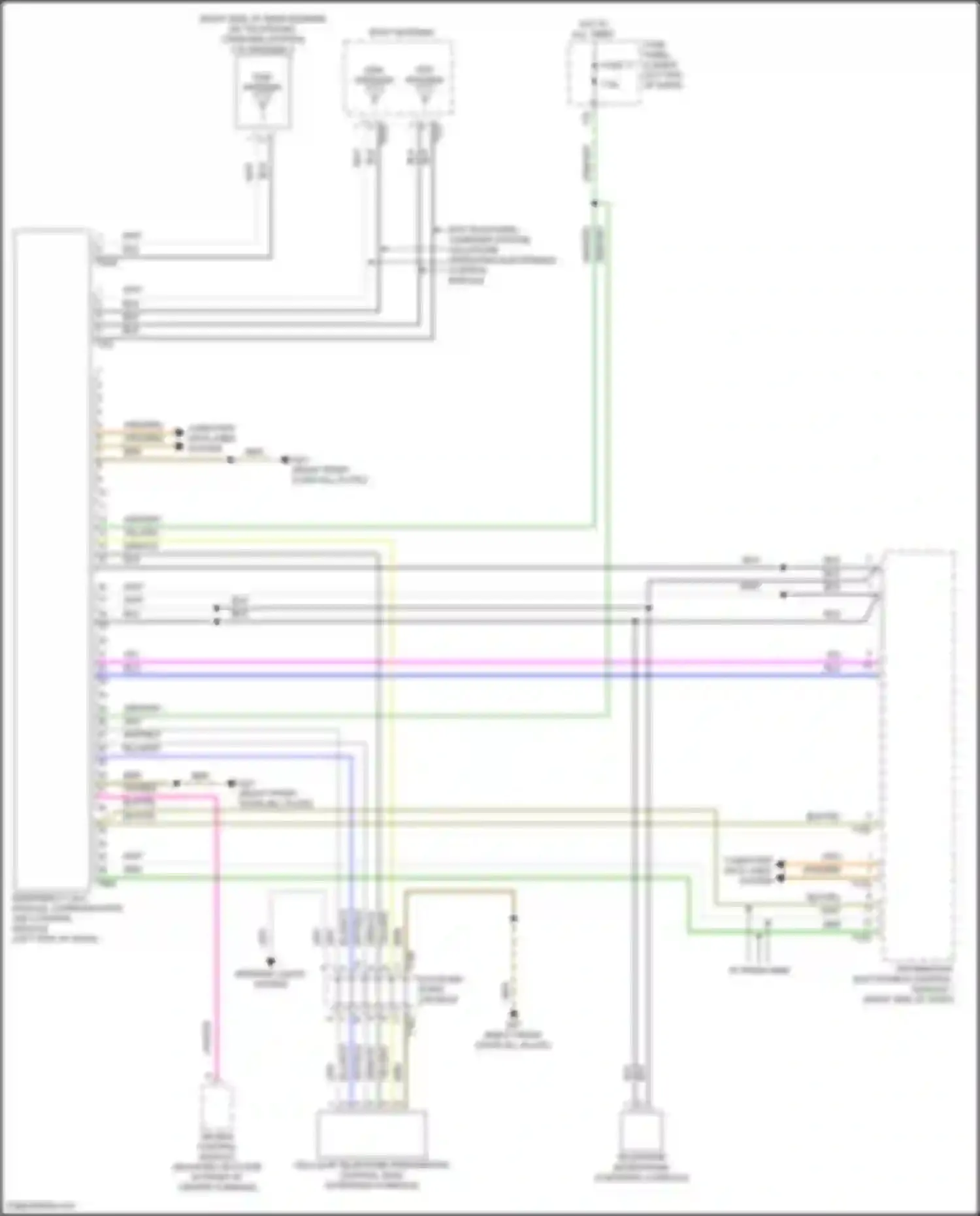 Wiring diagram emergency call module, communication unit control module for Volkswagen Tiguan II facelift (2020-2024) (1 of 12)