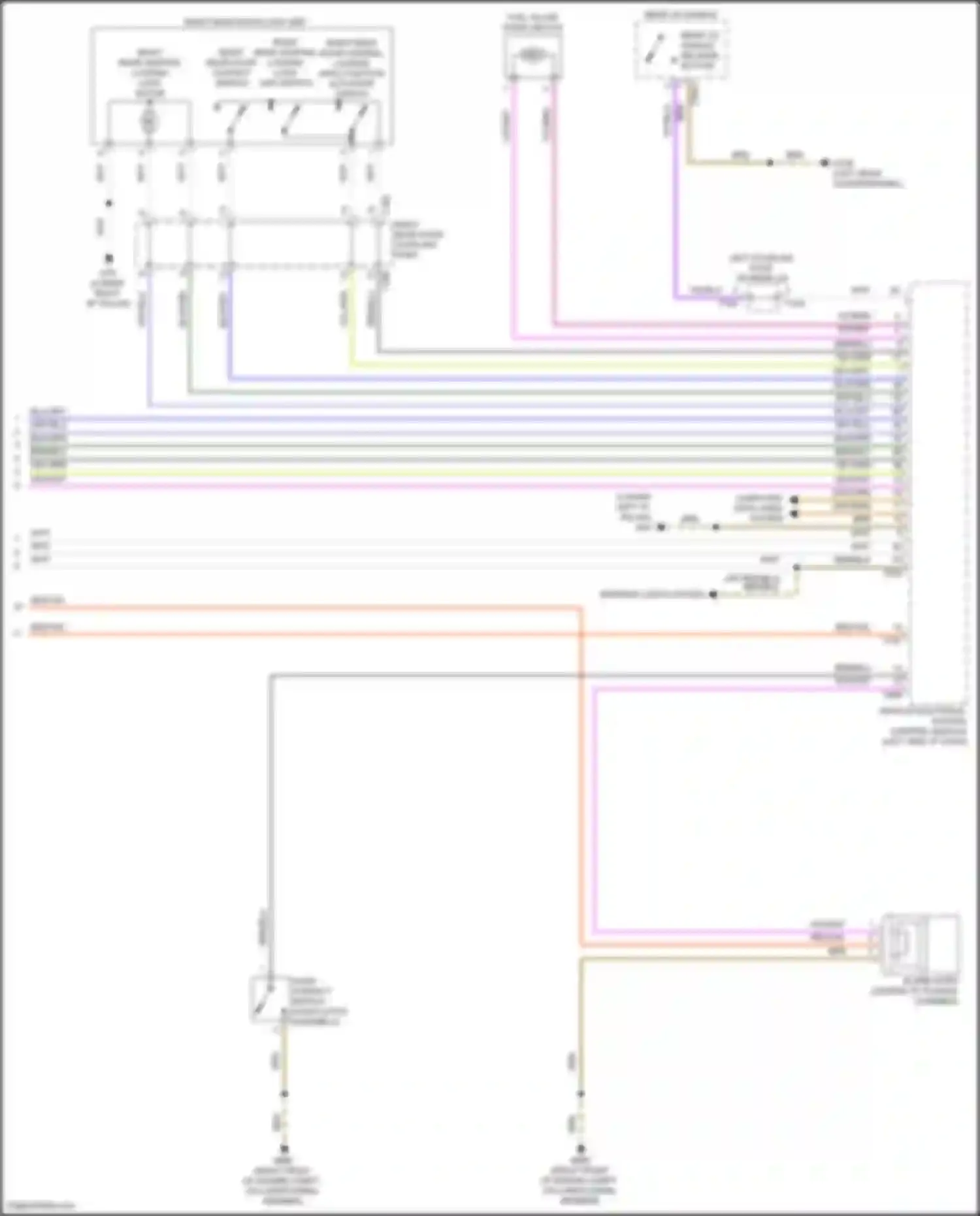 Wiring diagram right rear central locking lock unit switch for Volkswagen Tiguan II facelift (2020-2024) (1 of 2)