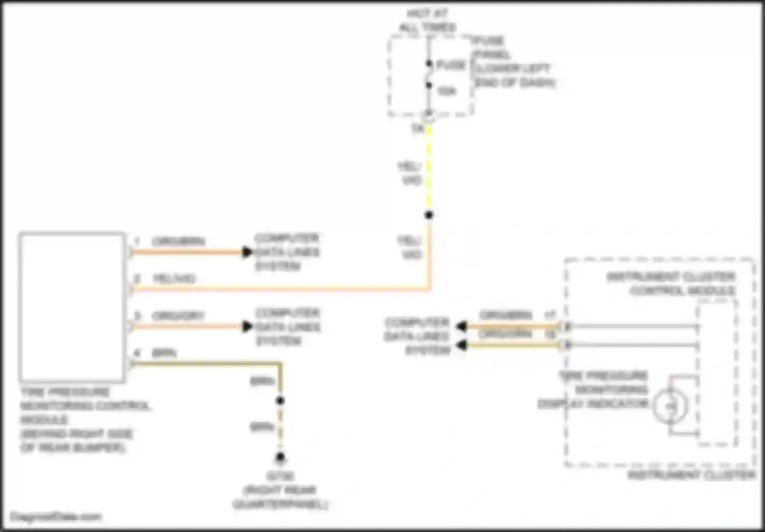 Wiring diagram tire pressure monitoring control module for Volkswagen Tiguan II facelift (2020-2024) (4 of 4)