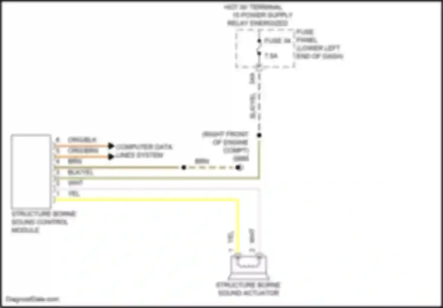 Tiguan Volkswagen II (2016-2020): Wiring diagram engine performance 2.0l turbo, structure borne sound actuator circuit