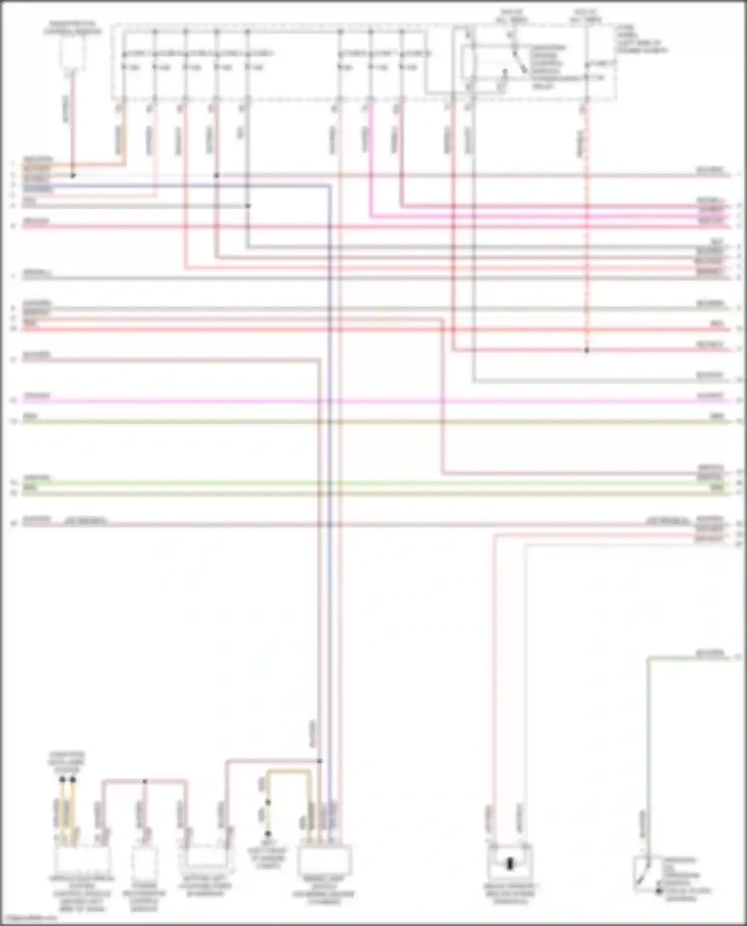 Wiring diagram bottom left coupling point in interior for Volkswagen Tiguan II (2016-2020) (32 of 33)