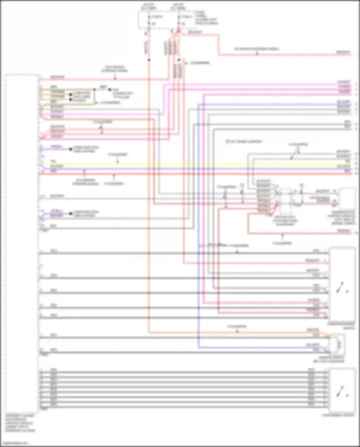 Wiring diagram bottom left coupling point in interior for Volkswagen Tiguan II (2016-2020) (20 of 33)