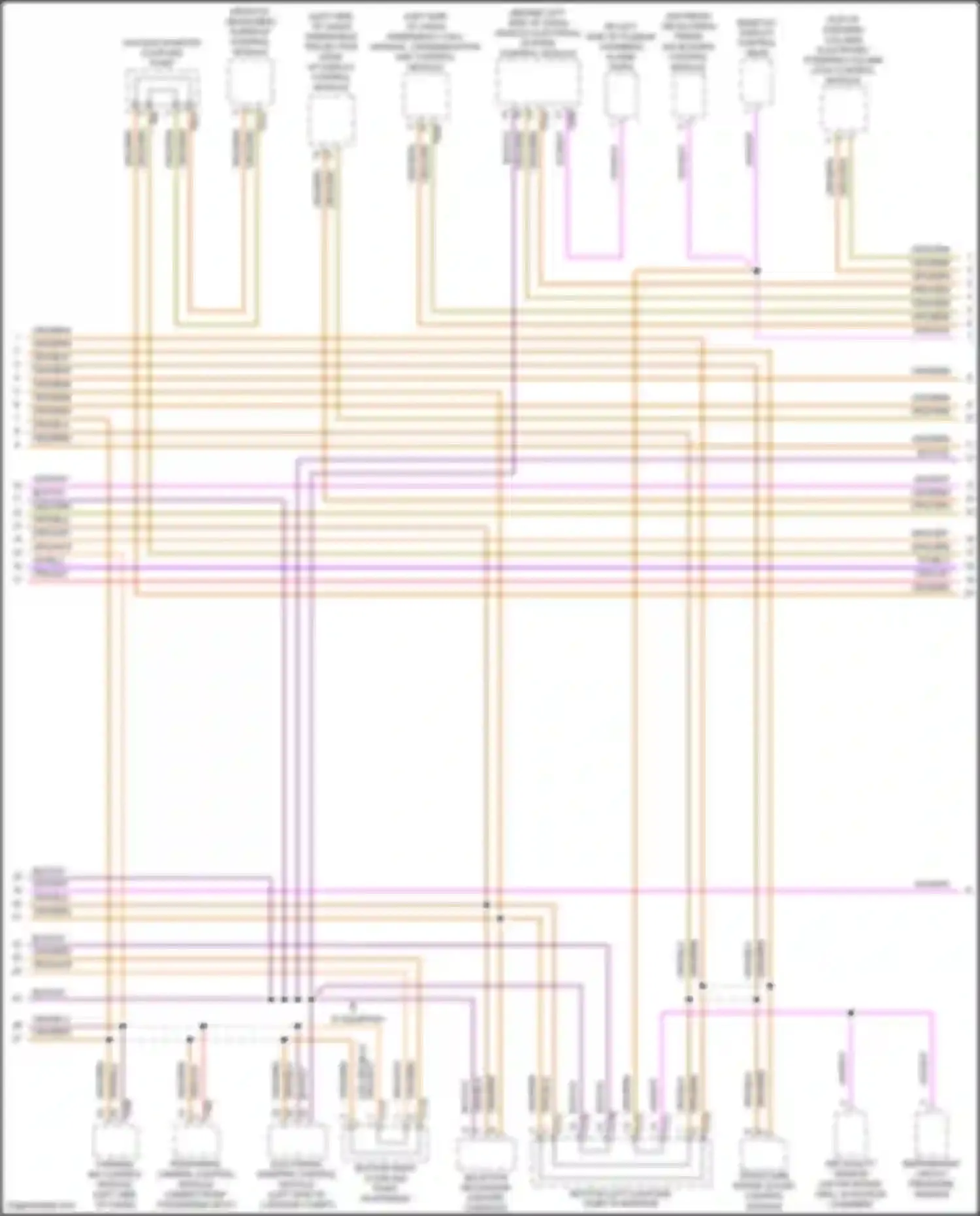 Wiring diagram bottom right coupling point in interior for Volkswagen Tiguan II (2016-2020) (2 of 14)