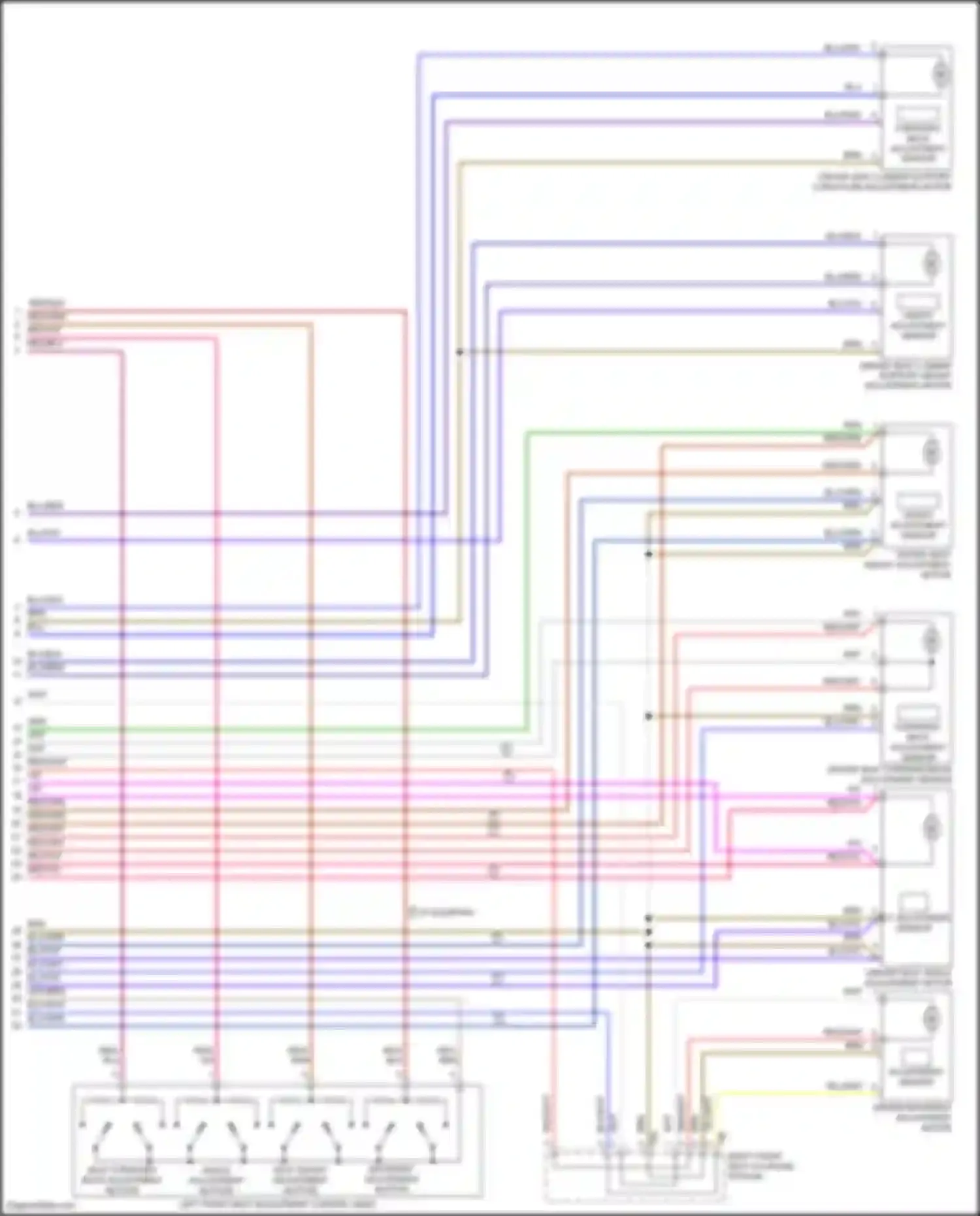 Wiring diagram driver backrest adjustment motor for Volkswagen Tiguan II (2016-2020) (2 of 2)