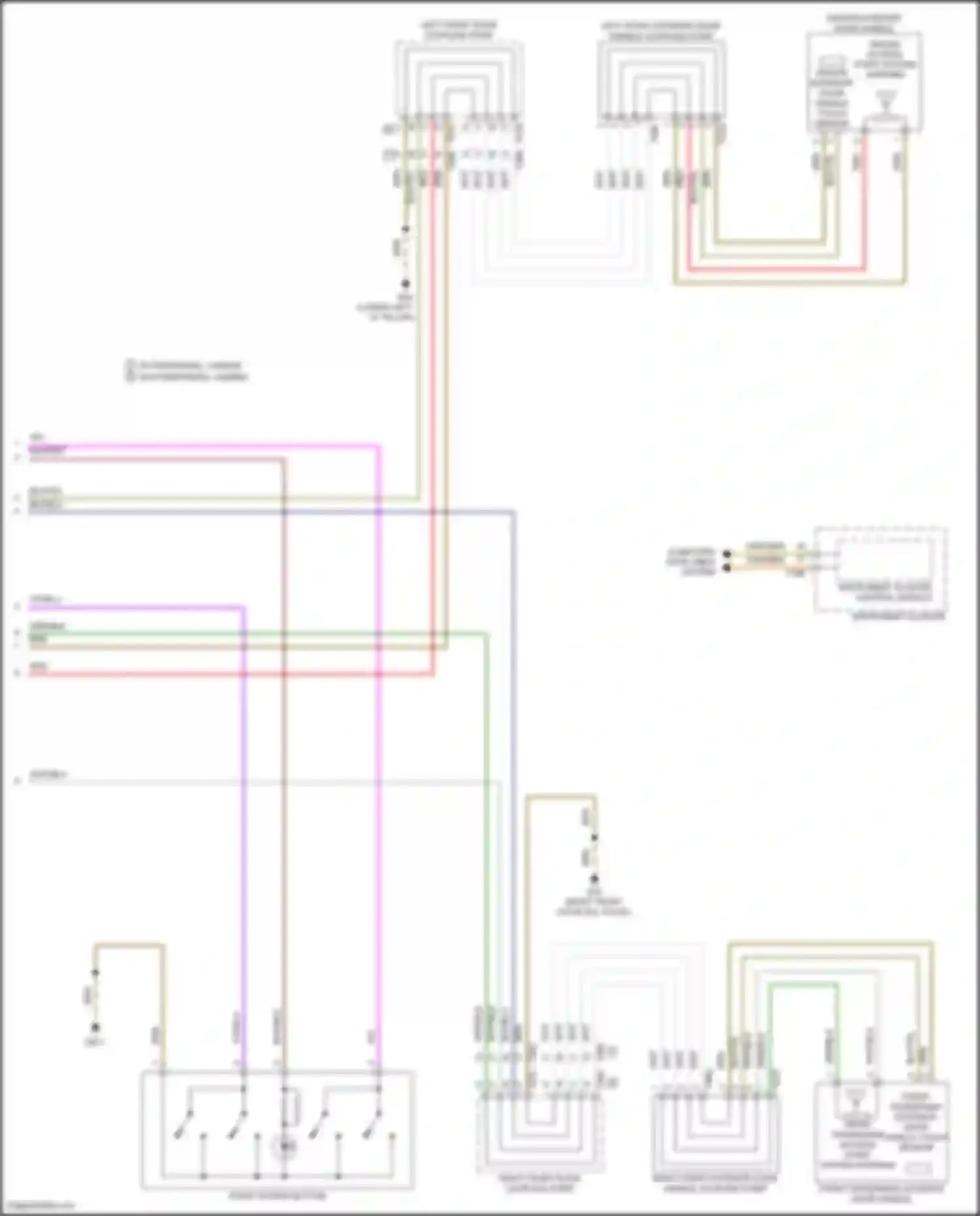 Wiring diagram front passenger exterior door handle touch sensor for Volkswagen Tiguan II (2016-2020) (1 of 1)