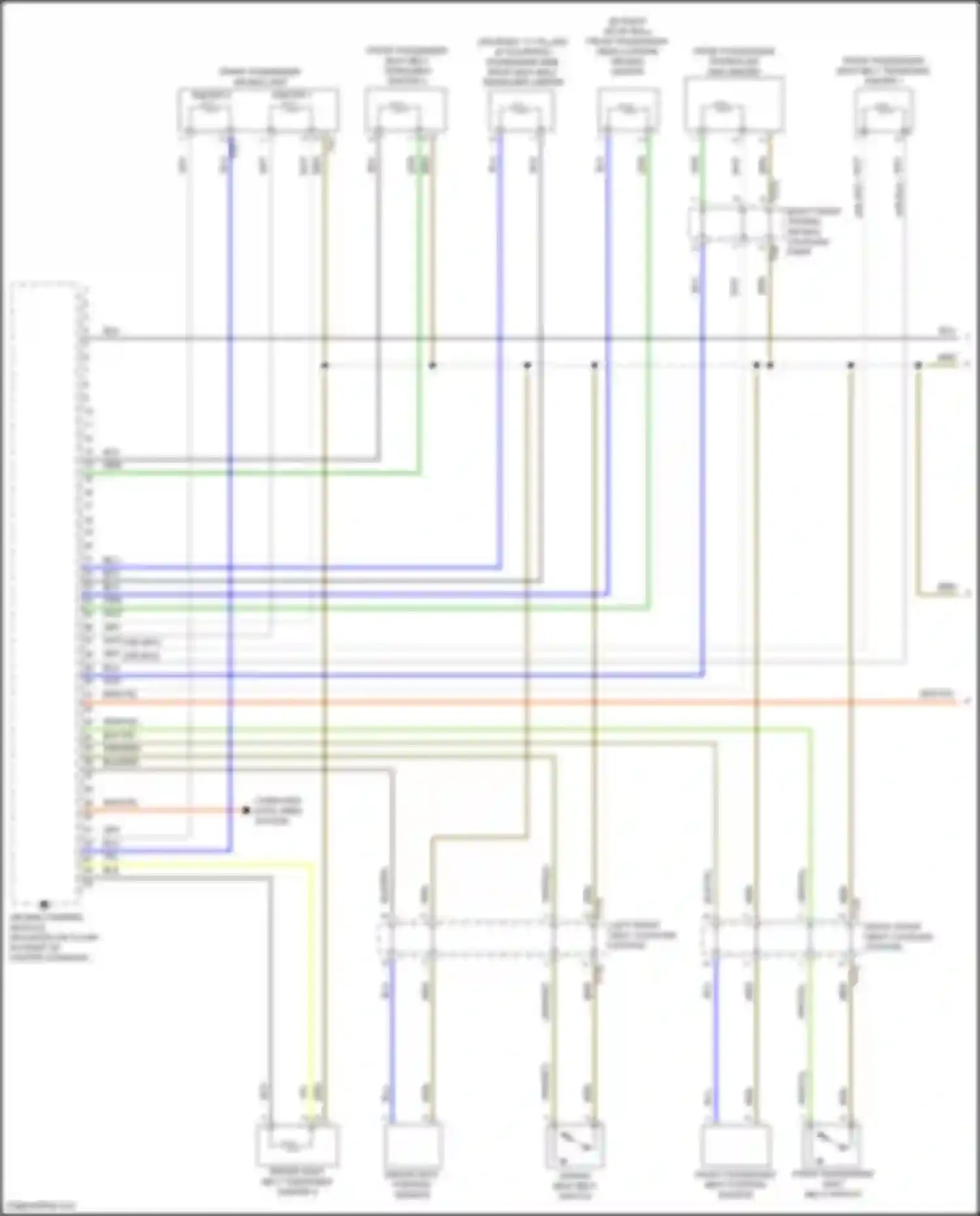 Wiring diagram front passenger seat position sensor for Volkswagen Tiguan II (2016-2020) (1 of 1)