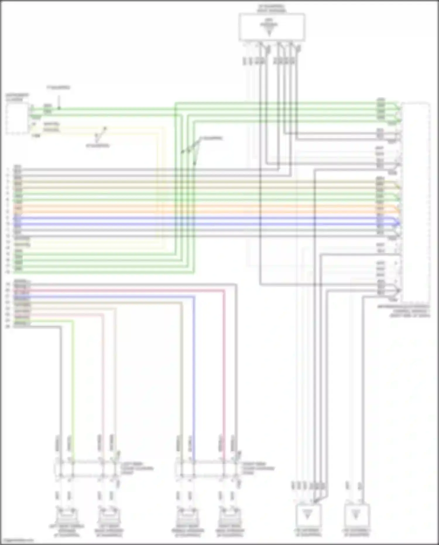 Wiring diagram left rear door coupling point for Volkswagen Tiguan II (2016-2020) (3 of 15)