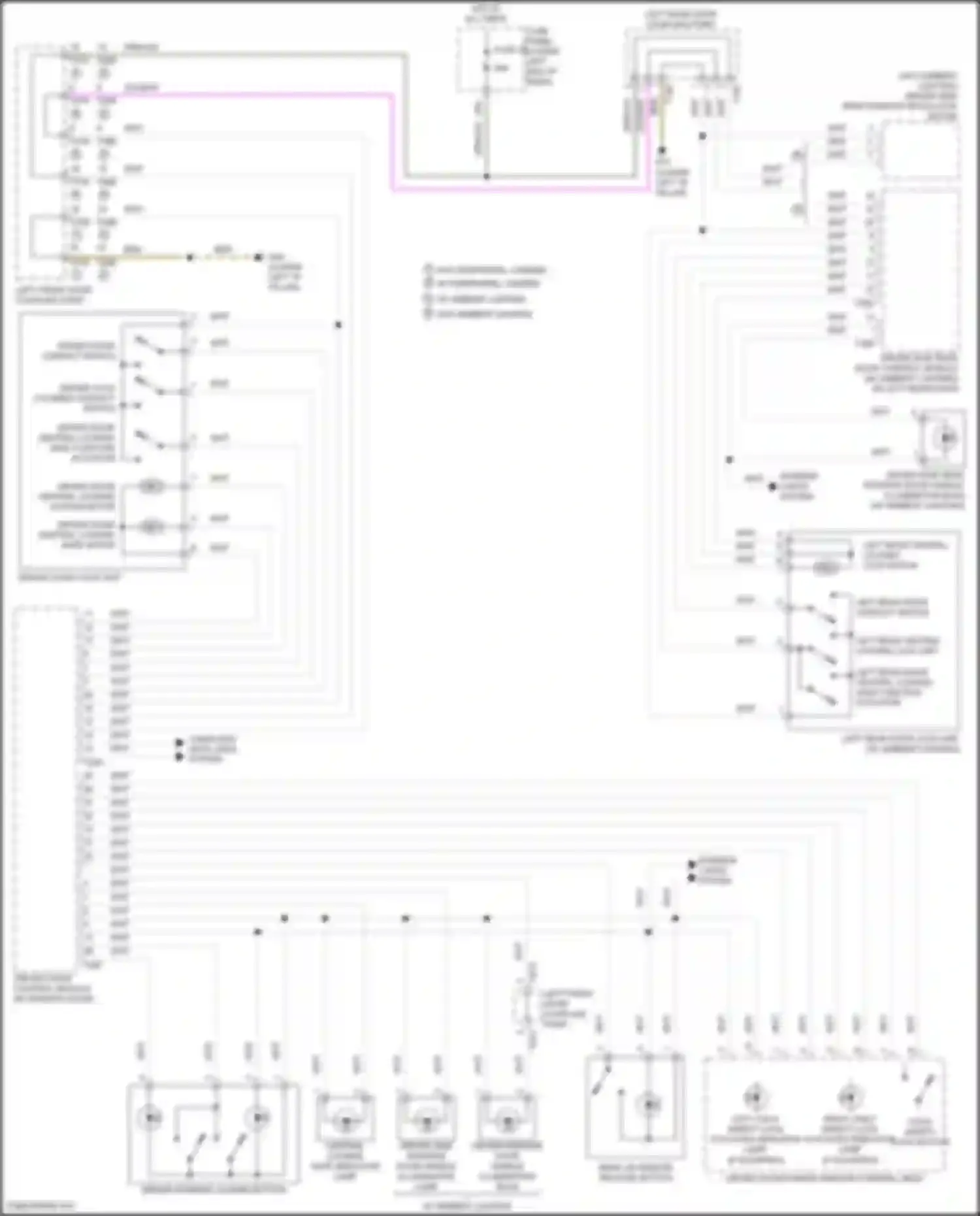 Wiring diagram right child safety lock- activated- indicator lamp for Volkswagen Tiguan II (2016-2020) (1 of 3)