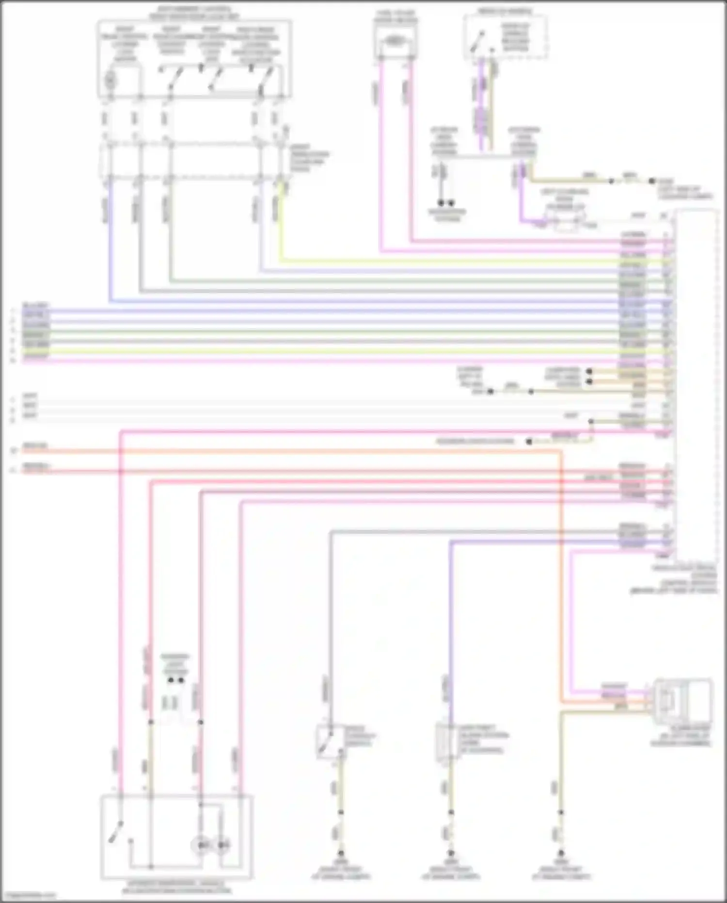 Wiring diagram right rear door central locking safe function actuator for Volkswagen Tiguan II (2016-2020) (2 of 4)