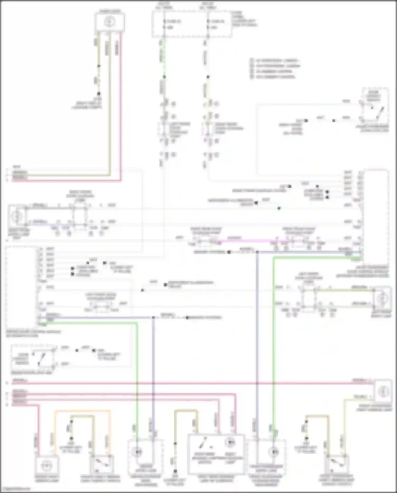 Wiring diagram right rear reading lamp switch for Volkswagen Tiguan II (2016-2020) (2 of 2)