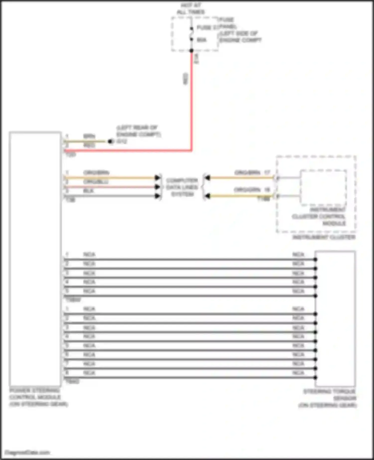 Wiring diagram steering torque sensor for Volkswagen Tiguan II (2016-2020) (1 of 1)