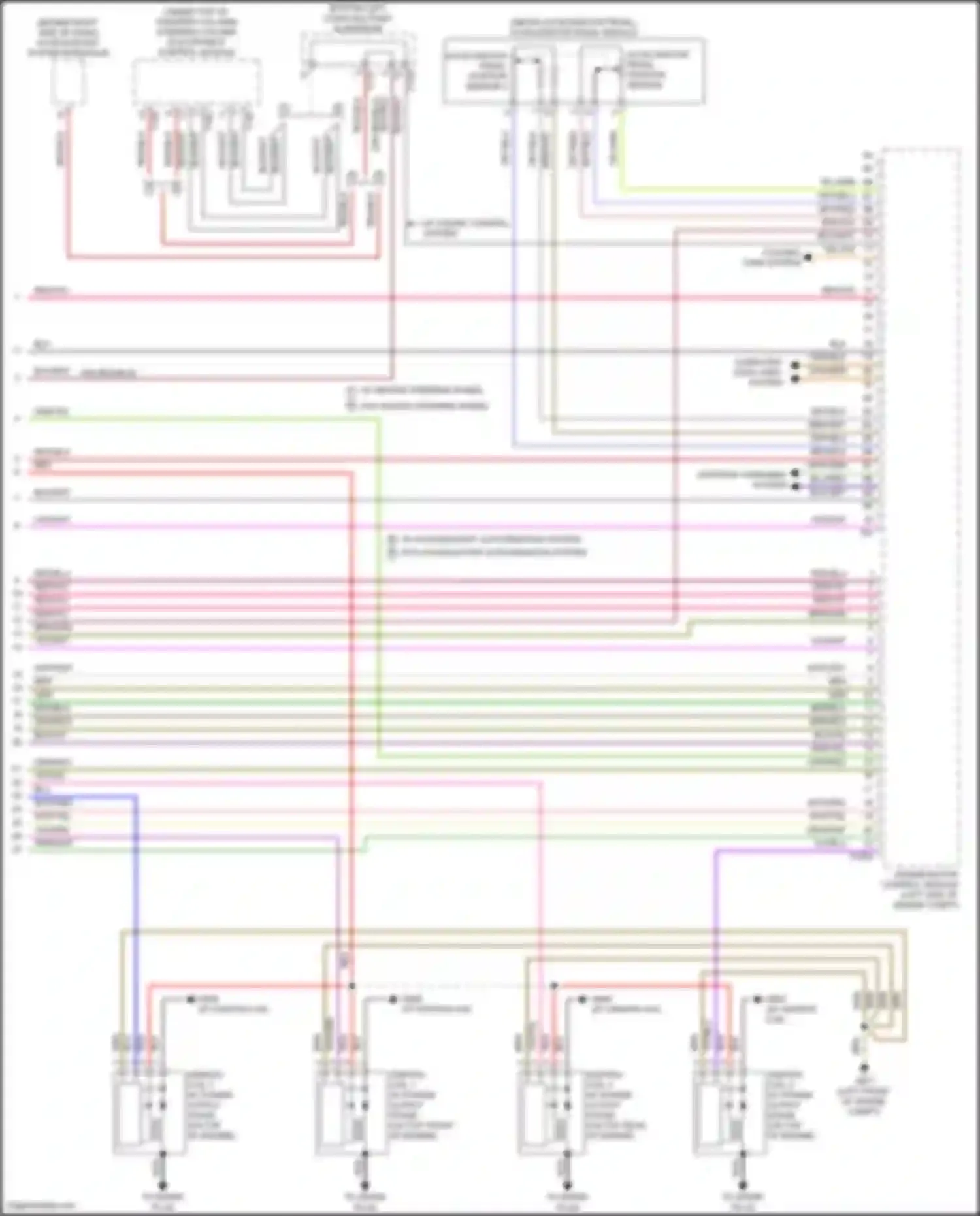 Wiring diagram w/ access/start authorization system w/o access/start authorization system for Volkswagen Tiguan II (2016-2020) (1 of 1)