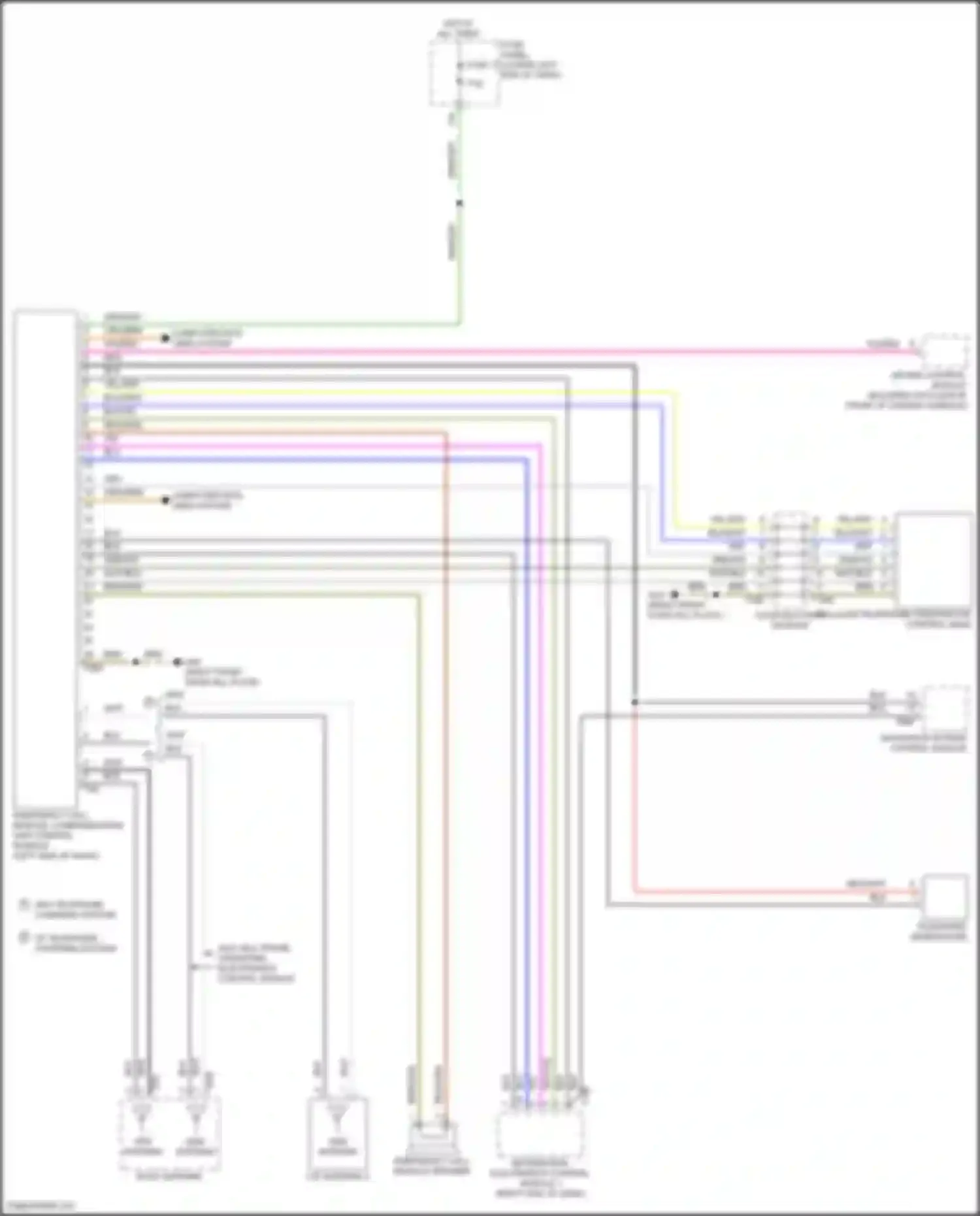 Wiring diagram w/o cell phone operating electronics control module for Volkswagen Tiguan II (2016-2020) (1 of 1)