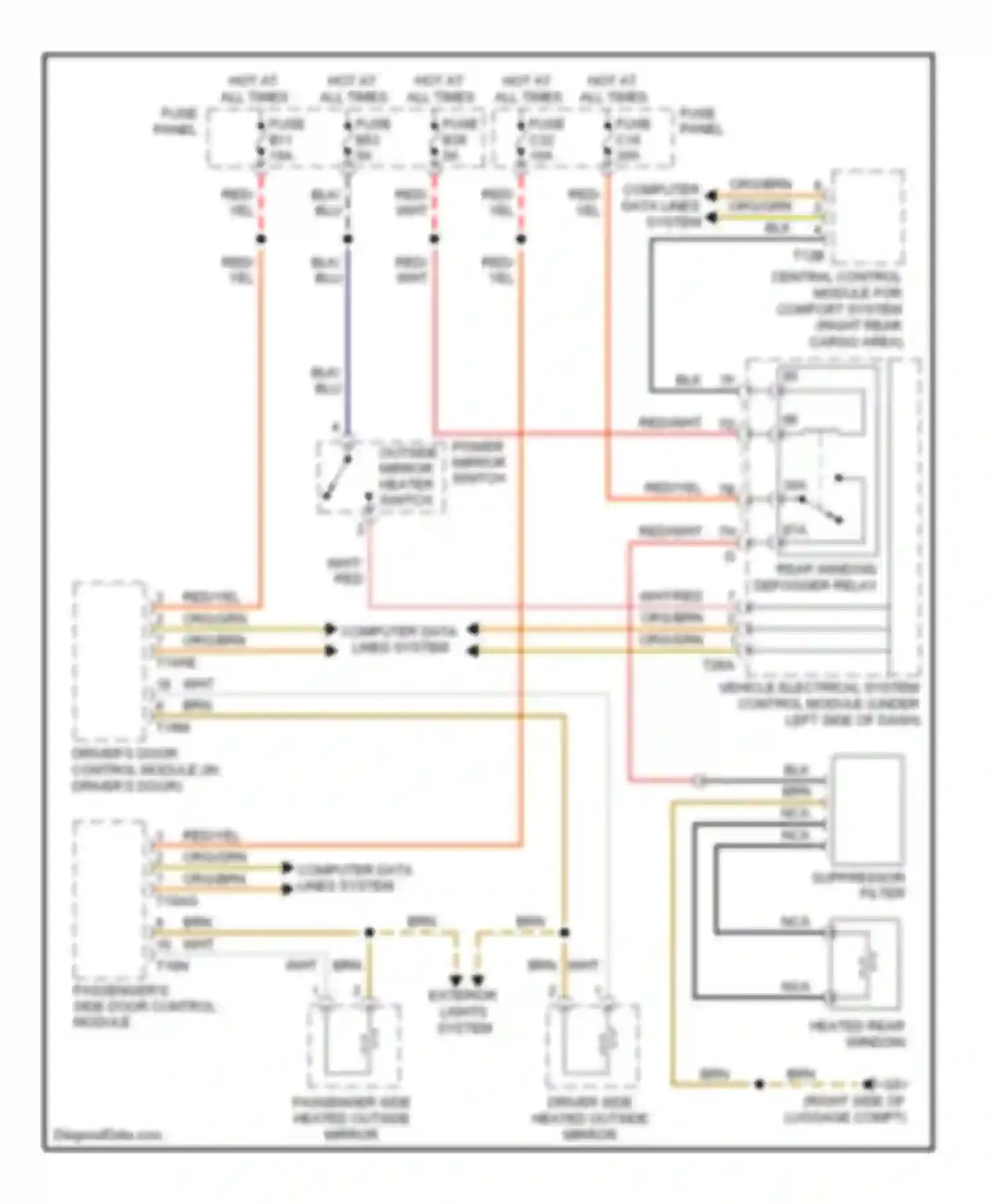 Touareg Volkswagen I facelift (2006-2010): Defoggers circuit