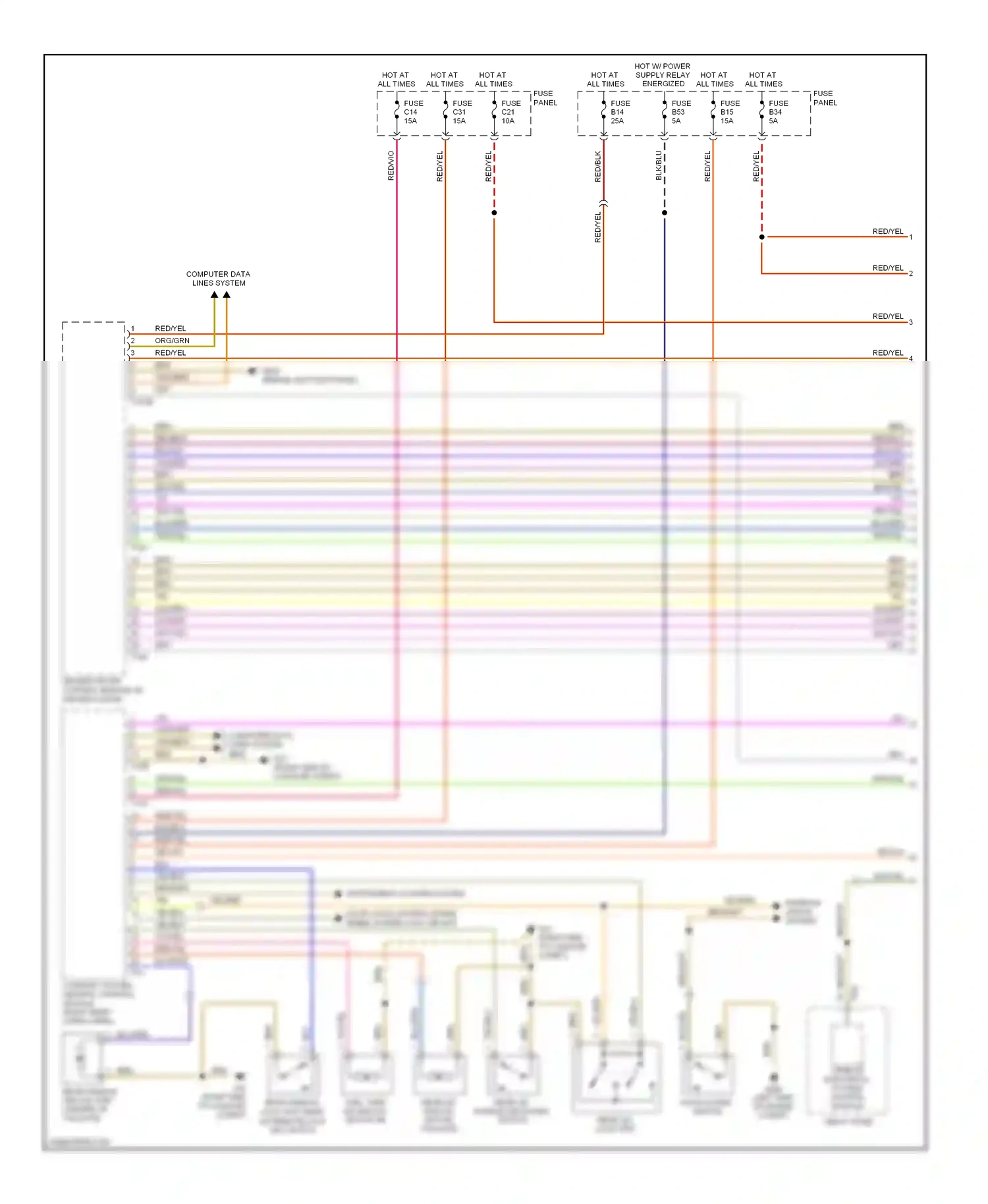 Wiring diagram computer data lines system for Volkswagen Touareg I facelift (2006-2010) (7 of 87)
